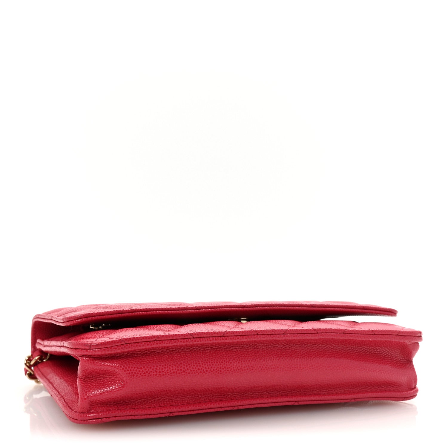 Caviar Quilted Wallet on Chain WOC Dark Pink