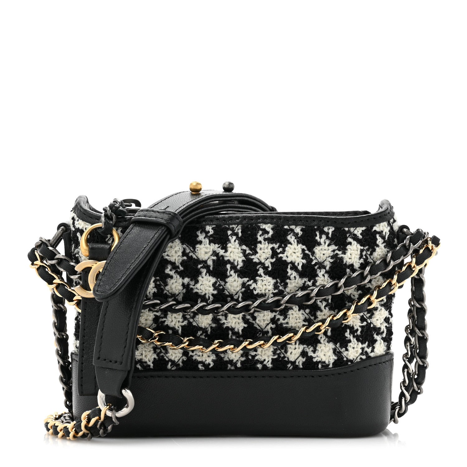 Lambskin Calfskin Tweed Success Story Set of 4 Minis Bags Black
