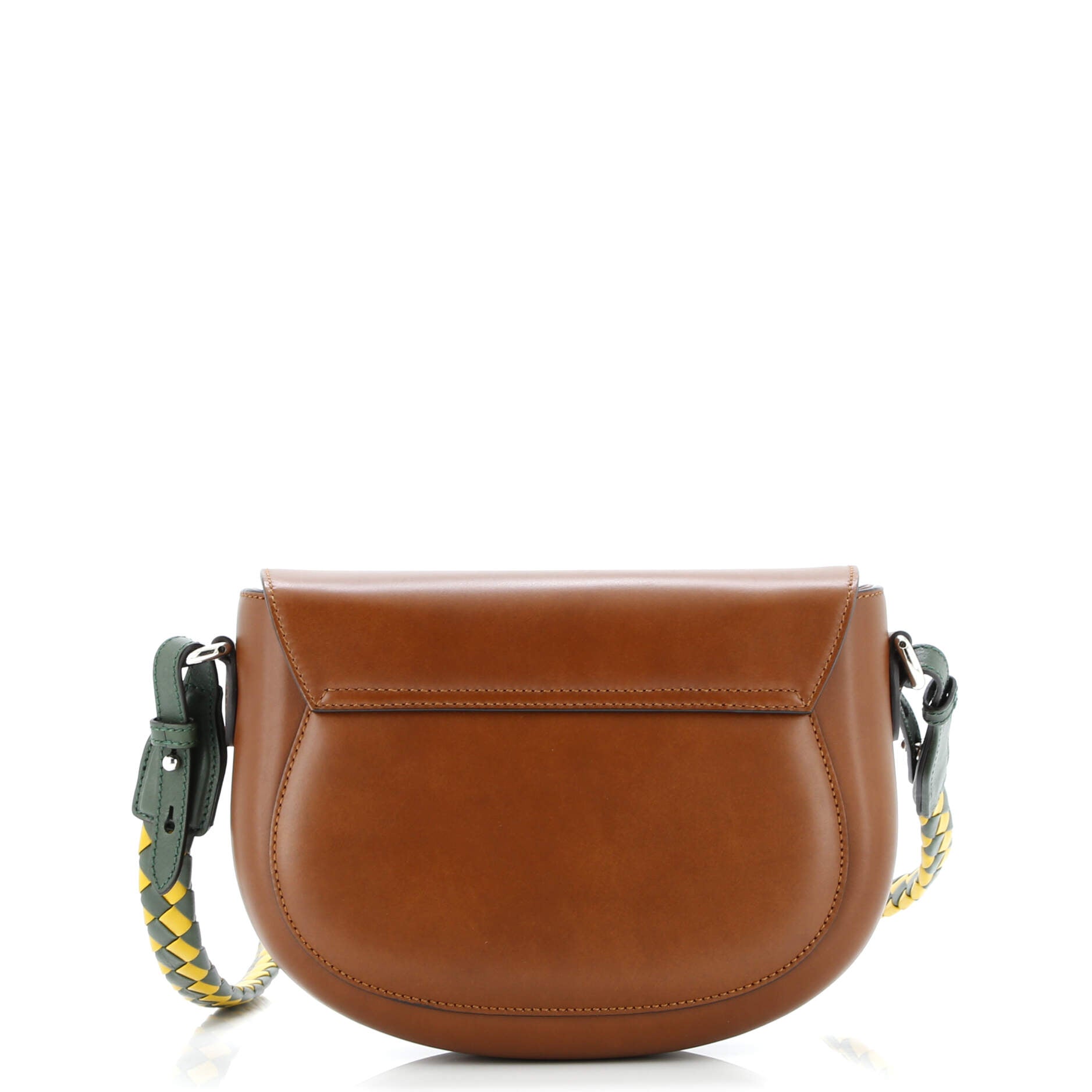 Charisma Flap Shoulder Bag Logo Embossed Leather with Braided Detail