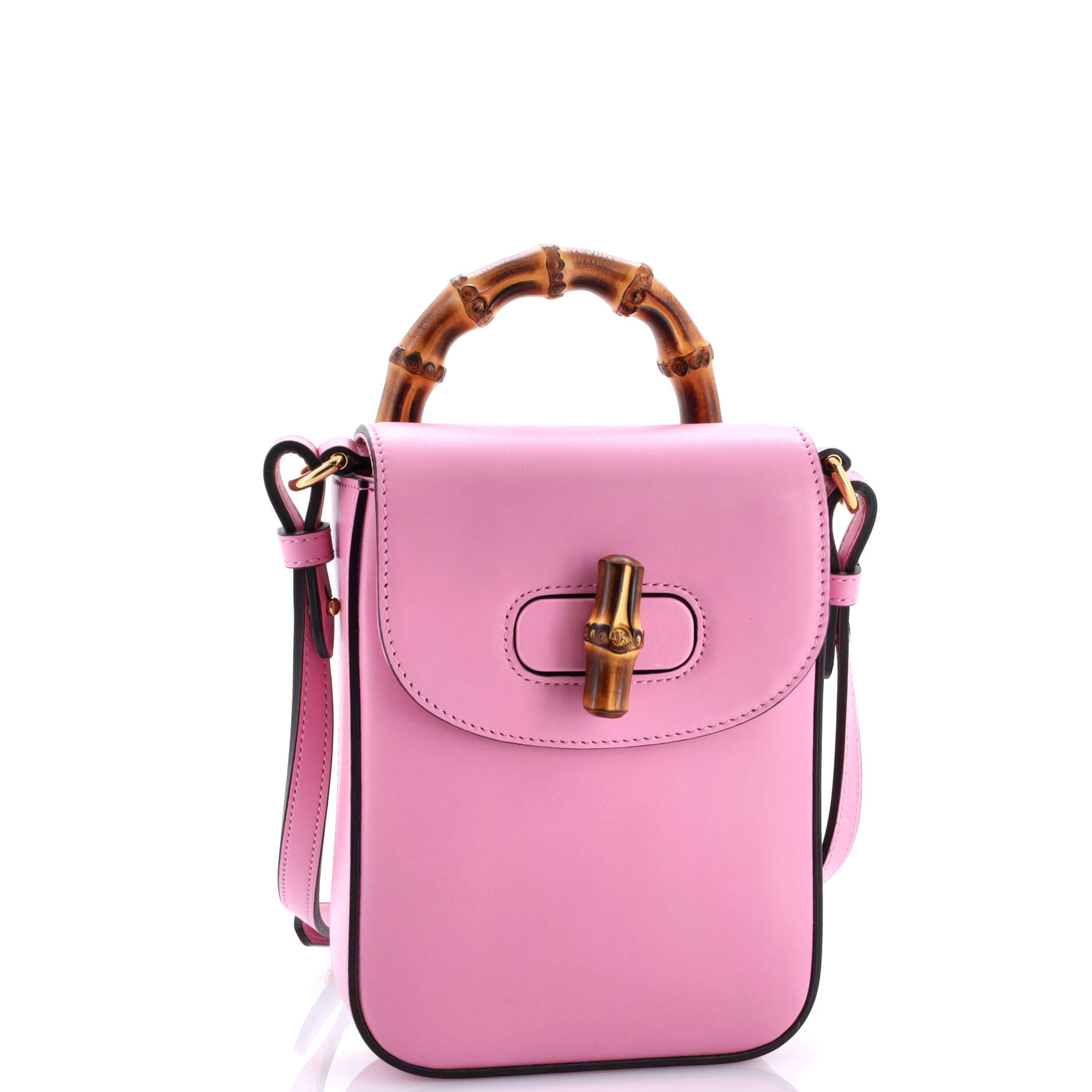 Bamboo Top Handle Backpack Leather Mini