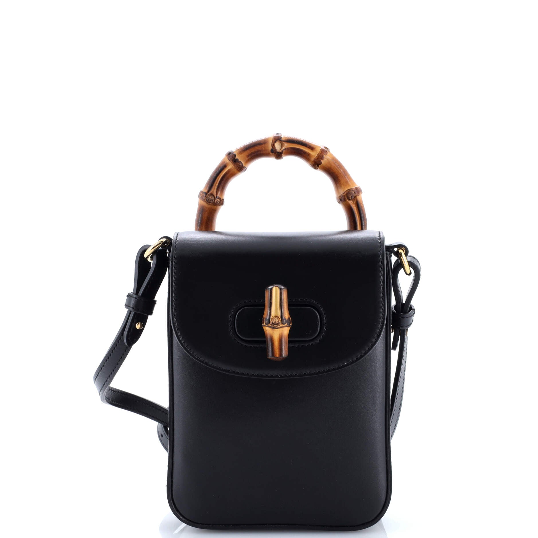 Bamboo Top Handle Backpack Leather Mini