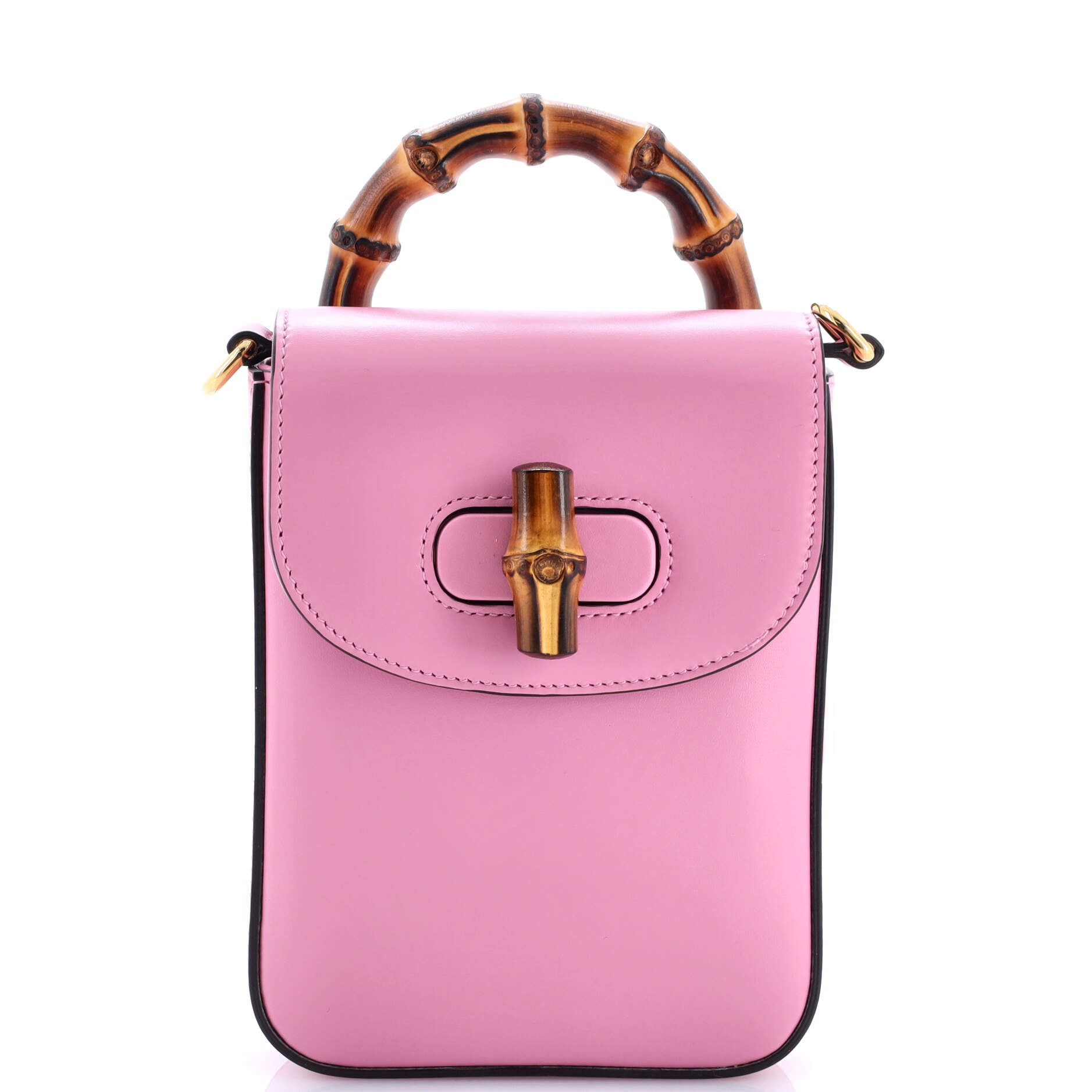 Bamboo Top Handle Backpack Leather Mini