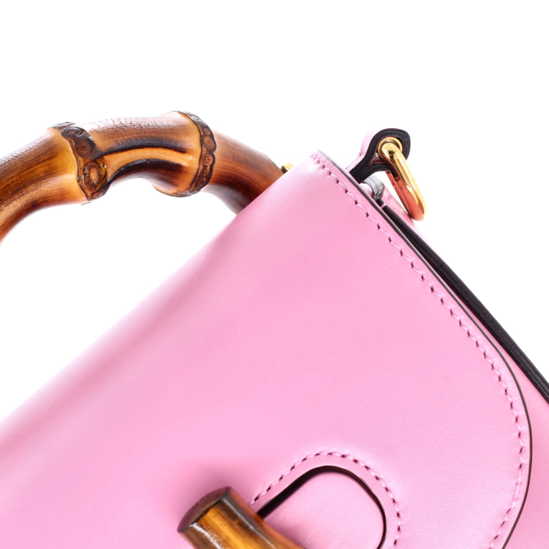 Bamboo Top Handle Backpack Leather Mini