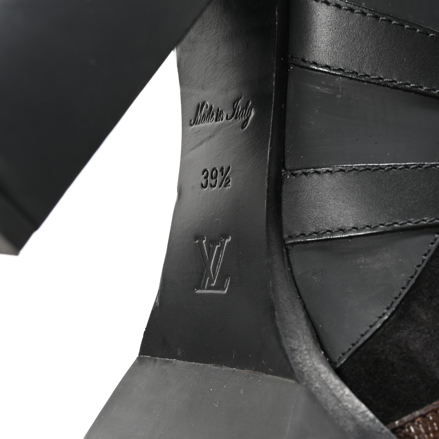 Suede Calfskin Monogram Star Trail Ankle Boots 39.5 Black