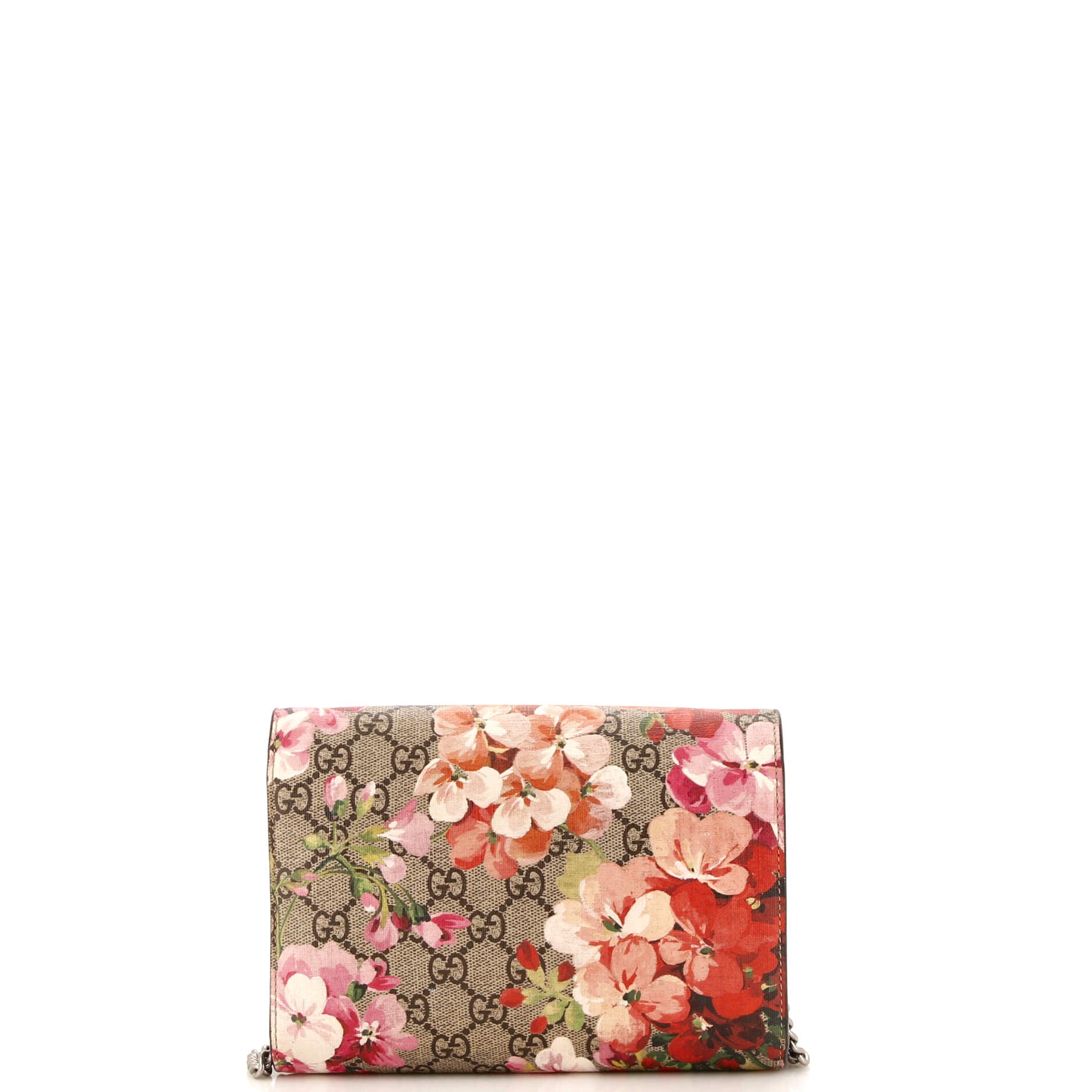 Dionysus Chain Wallet Blooms Print GG Coated Canvas Small