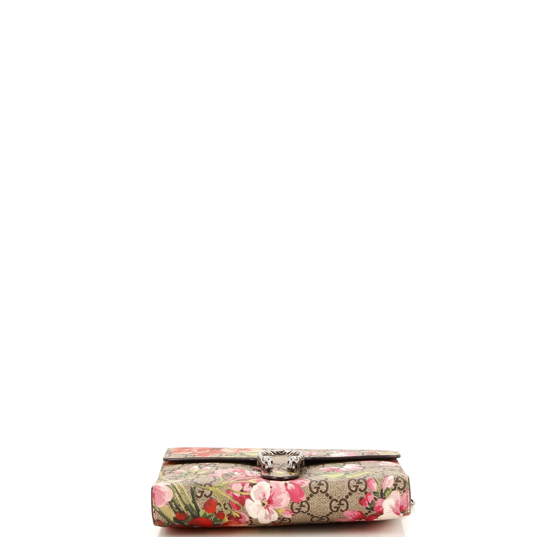 Dionysus Chain Wallet Blooms Print GG Coated Canvas Small
