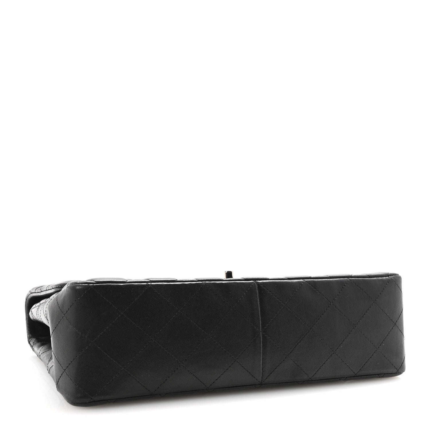 Lambskin Quilted Jumbo Single Flap Black