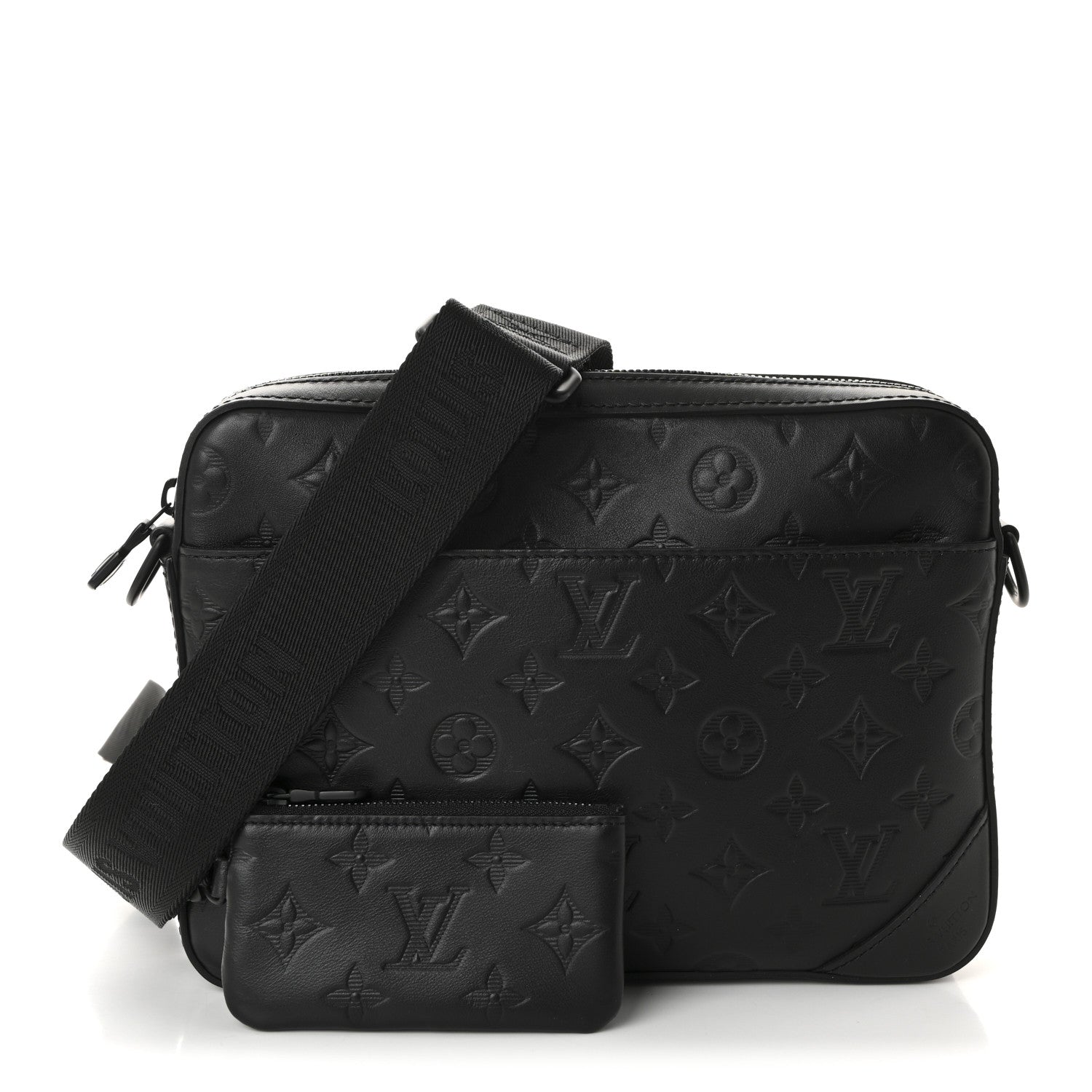 Calfskin Monogram Shadow Trio Messenger Black