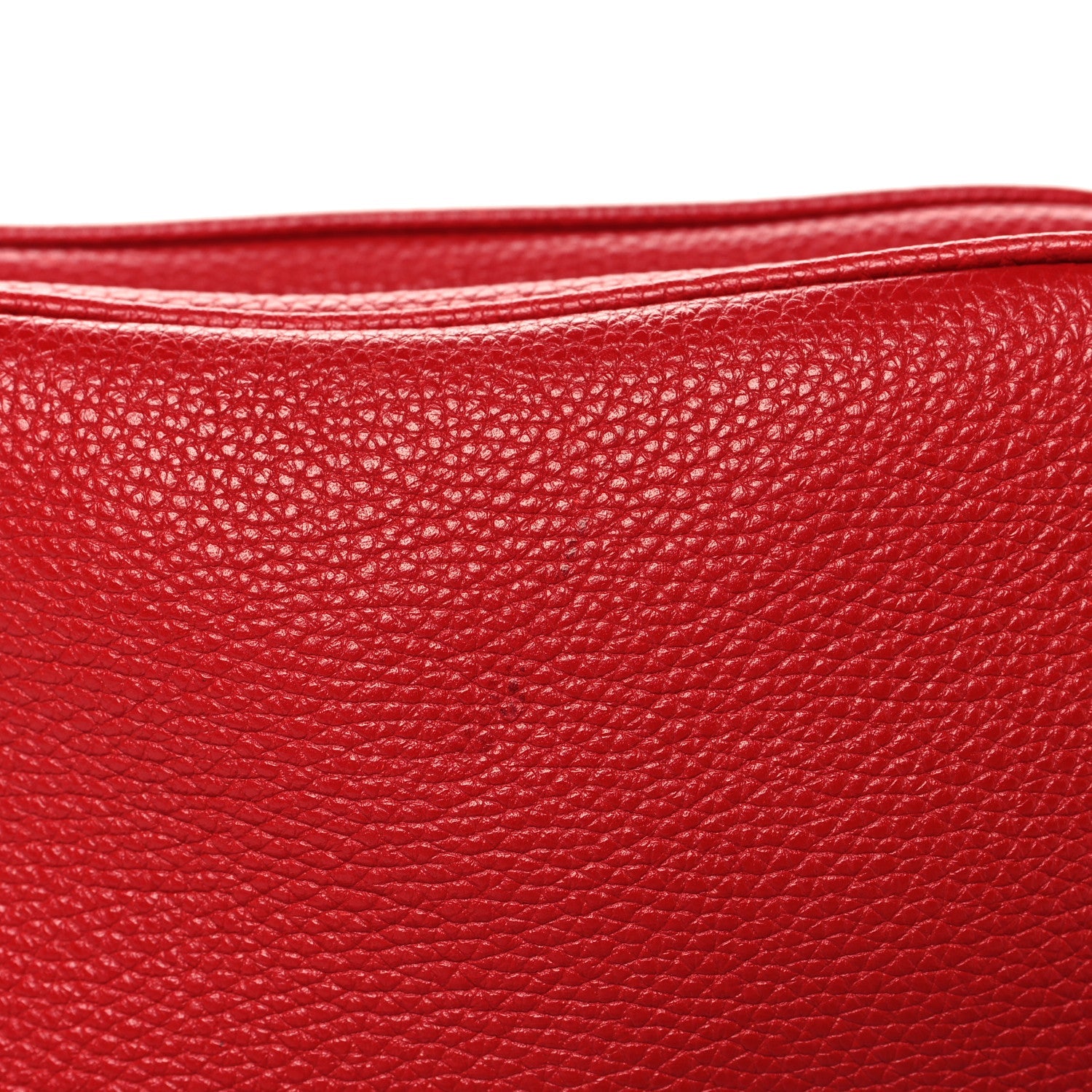 Pebbled Calfskin Small Soho Disco Bag Tabasco Red