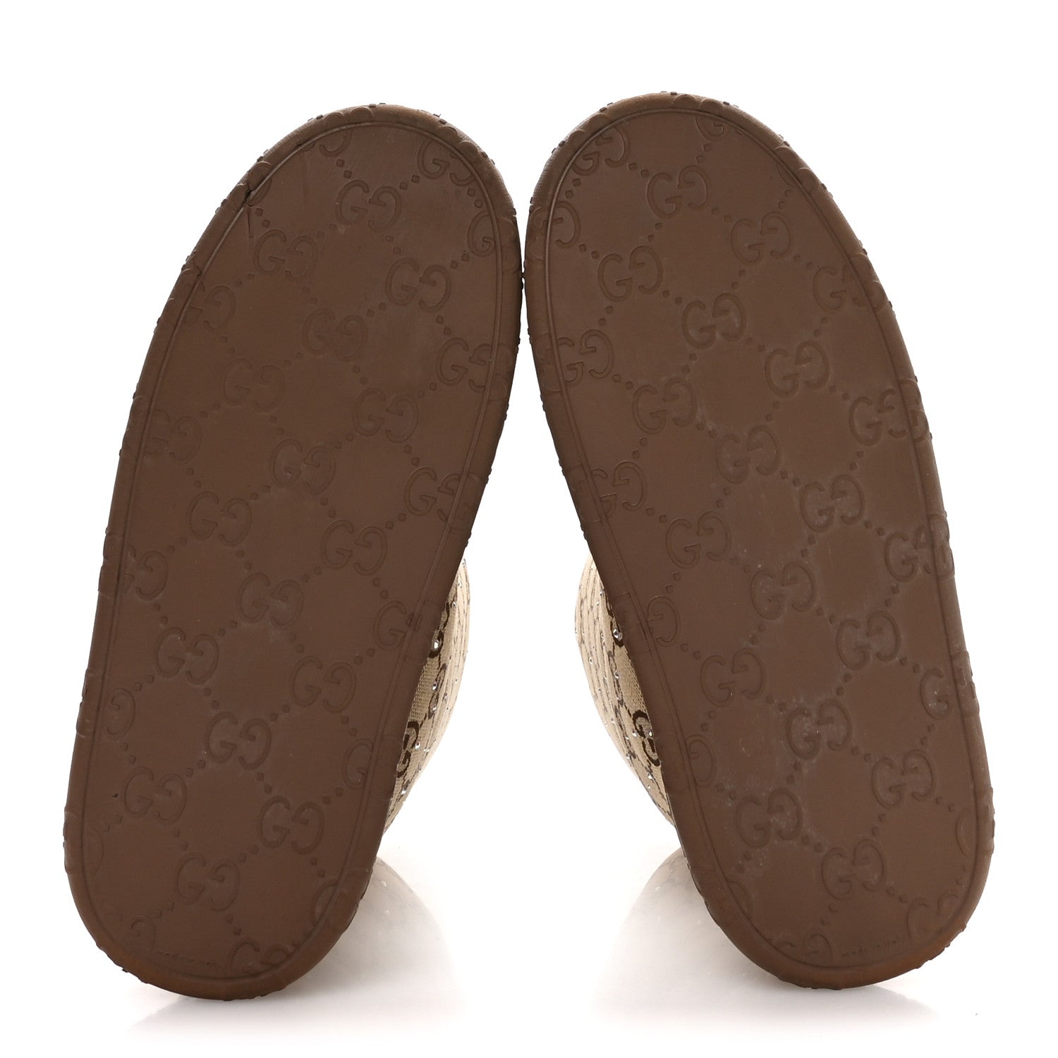 Monogram GG Strass Thermal Bootie 37 Camel Ebony