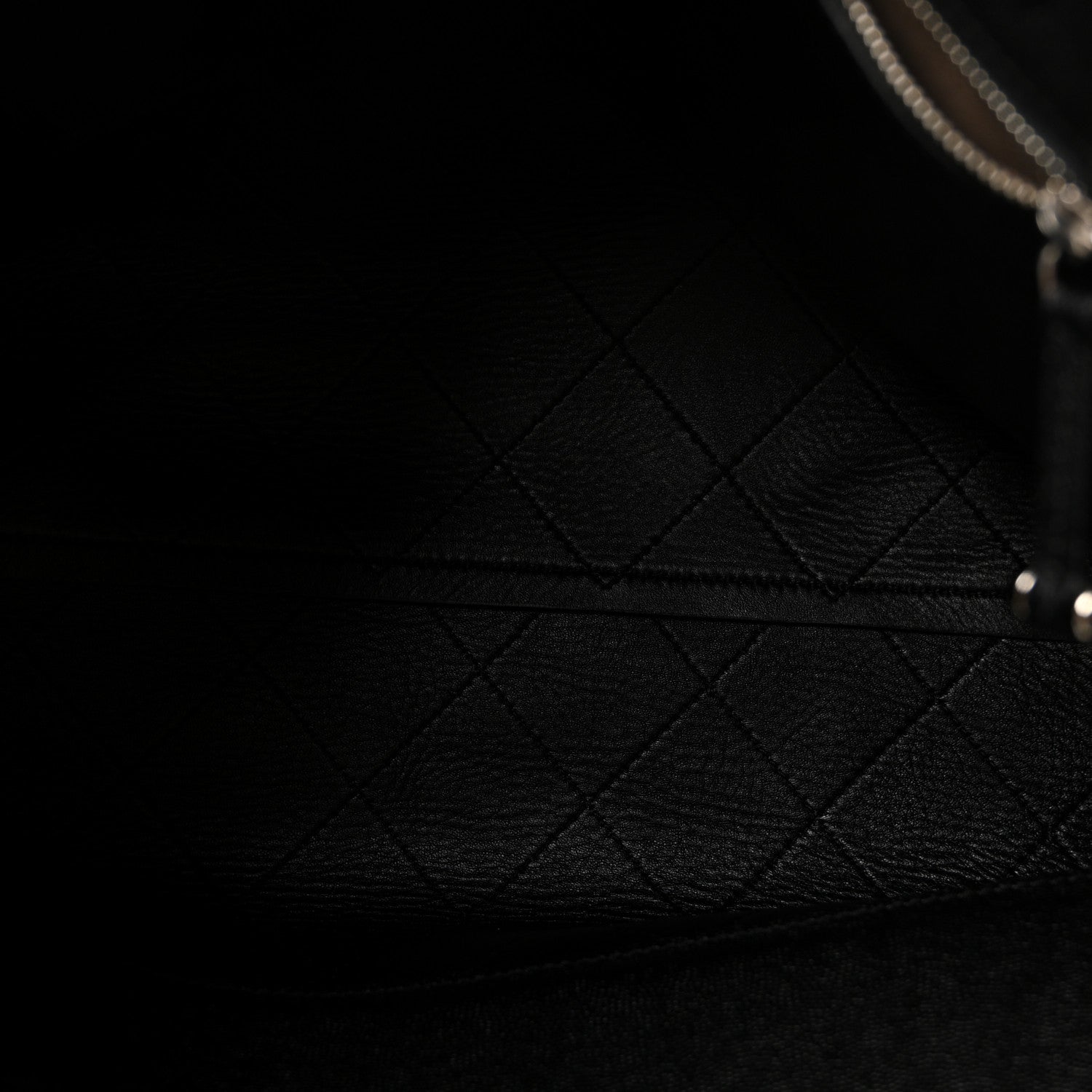 Caviar Stitched Large Shopping Tote Black