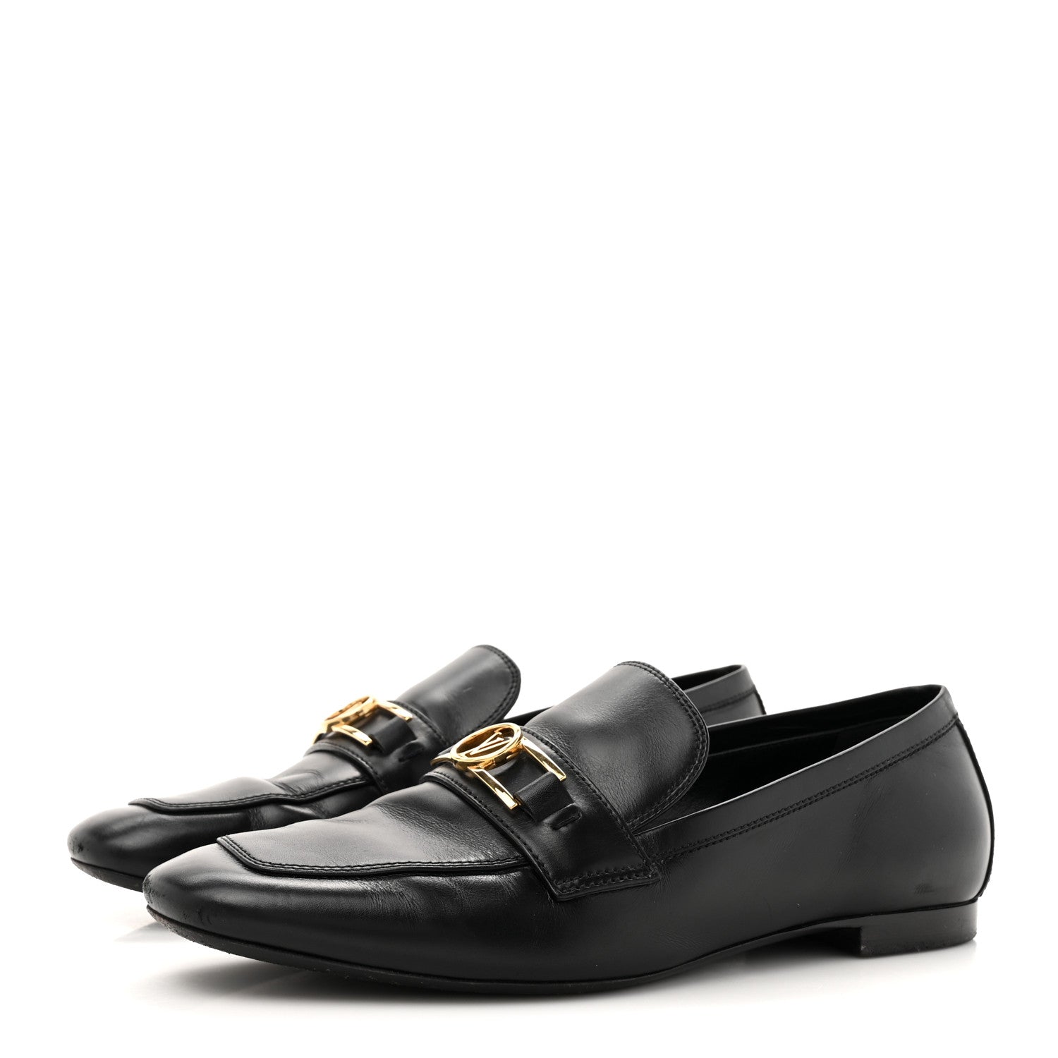 Calfskin Upper Case Flat Loafer 38 Black