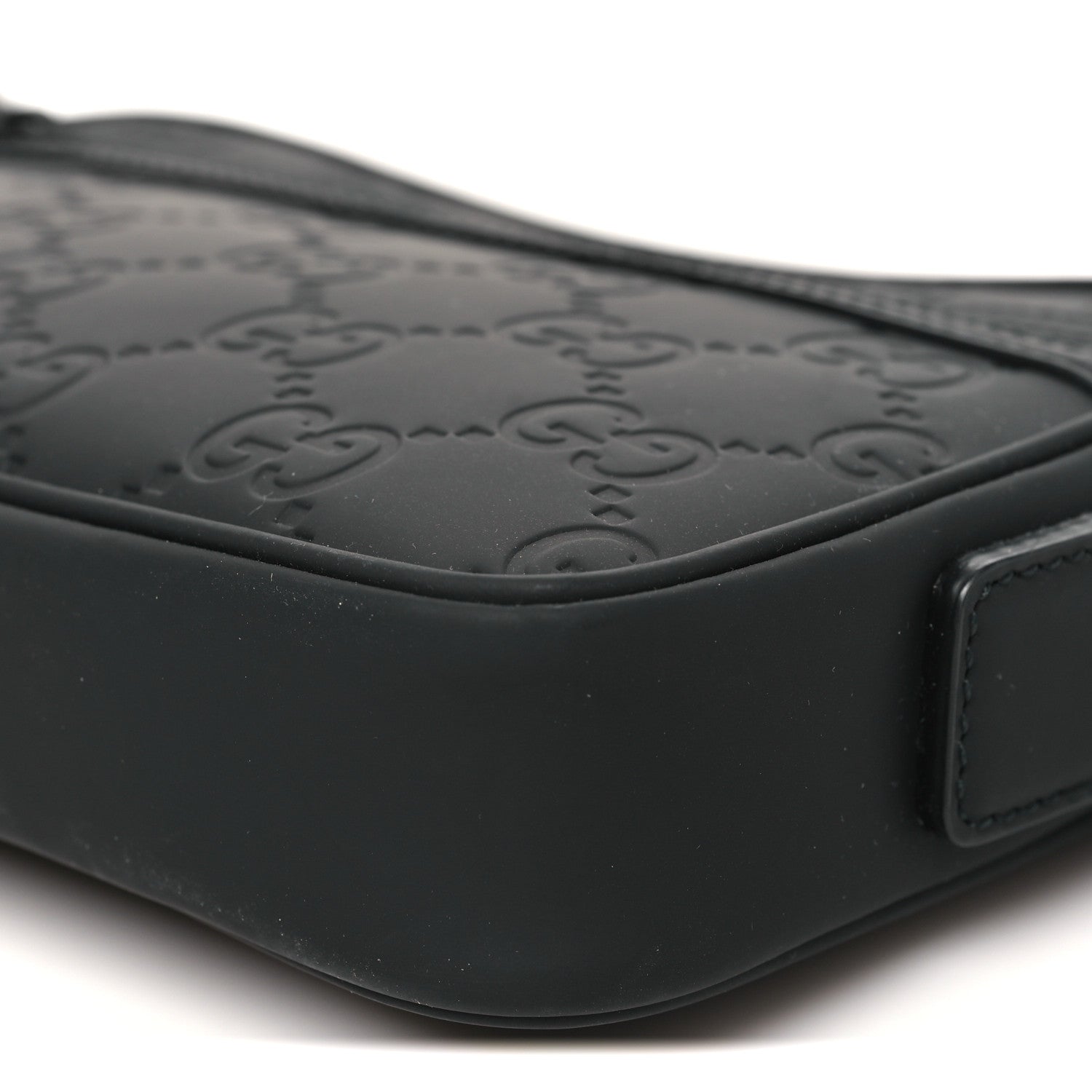 Rubber Effect Monogram GG Crossbody Bag Black