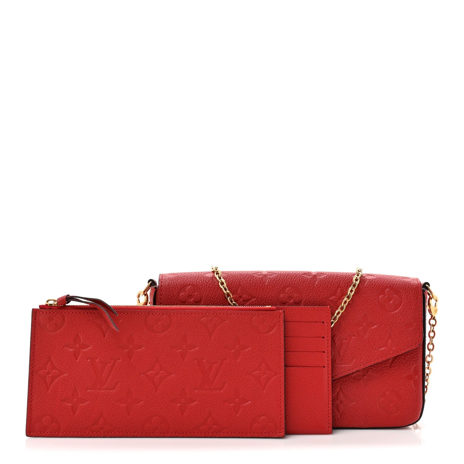 Empreinte Pochette Felicie Chain Wallet Scarlet