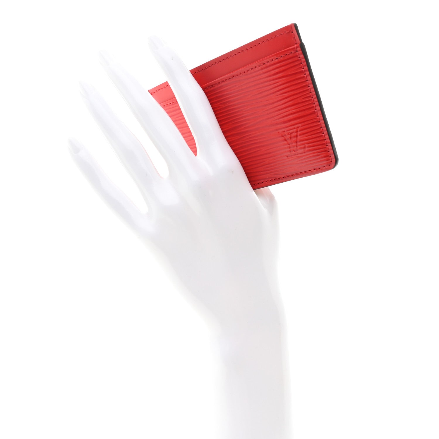 Epi Card Holder Coquelicot