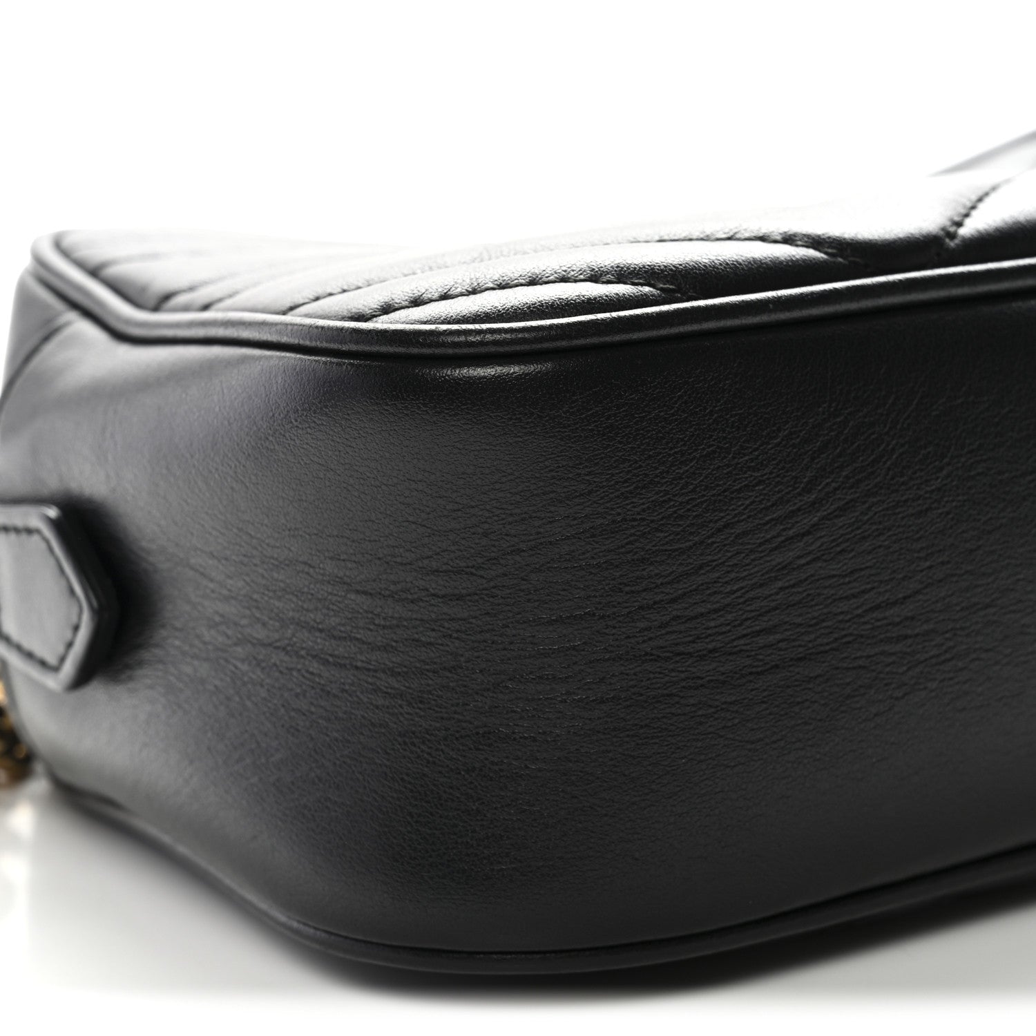 Calfskin Matelasse Small GG Marmont Chain Shoulder Bag Black