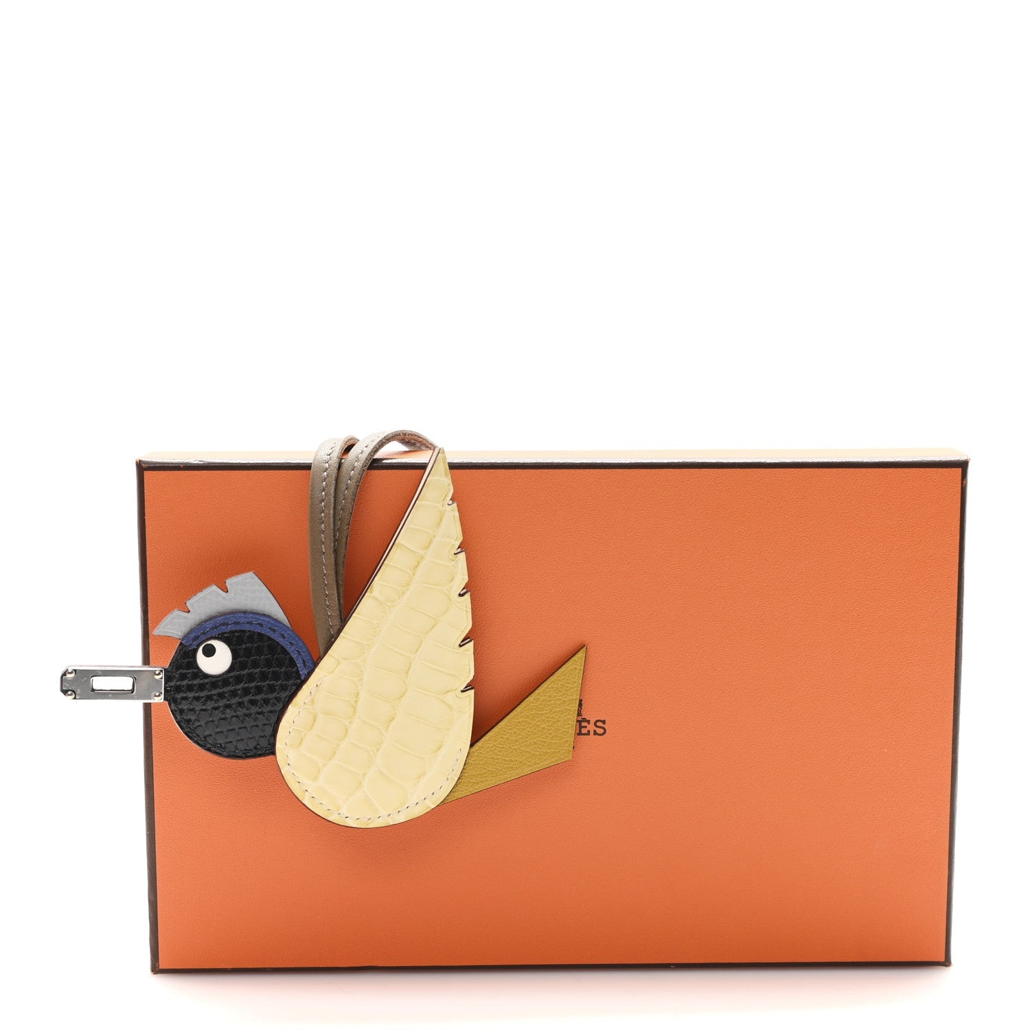 Epsom Chevre Mysore Swift Alligator Lizard Birdy Bag Charm Jaune Ambre Vanille Gris Fonce Bleu Saphir Bleu Glacier Etoupe