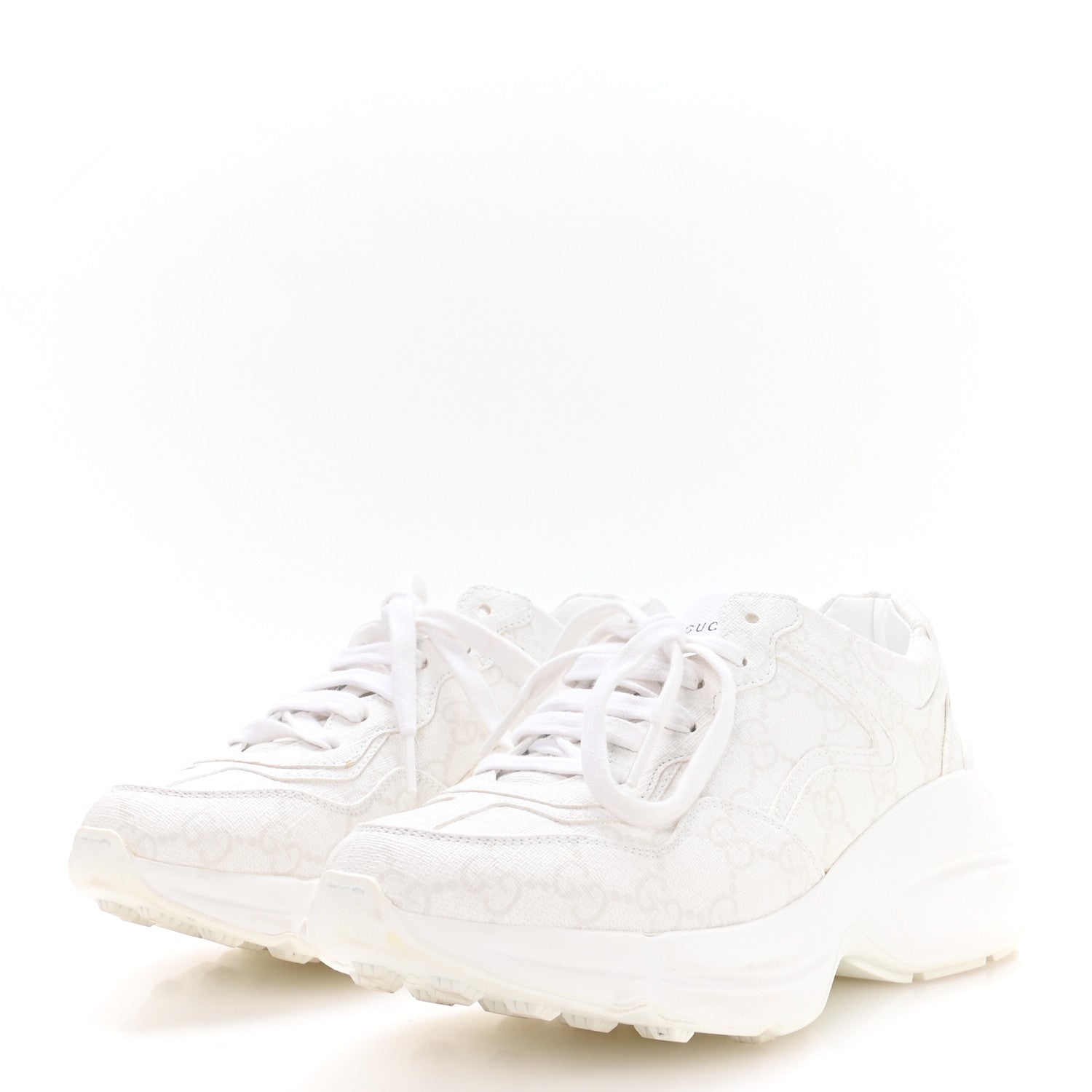 GG Supreme Monogram Womens Rhyton Sneakers 35.5 White