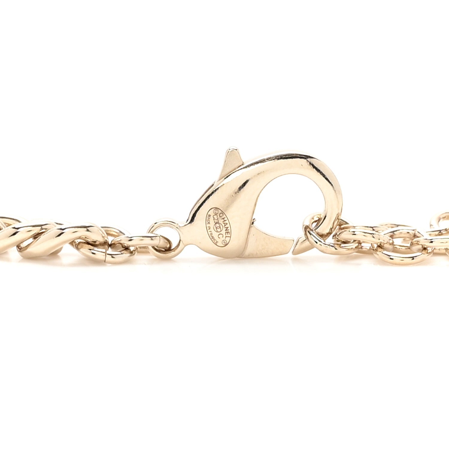 Metal Crystal CC Heart Chain Belt 90 Light Gold