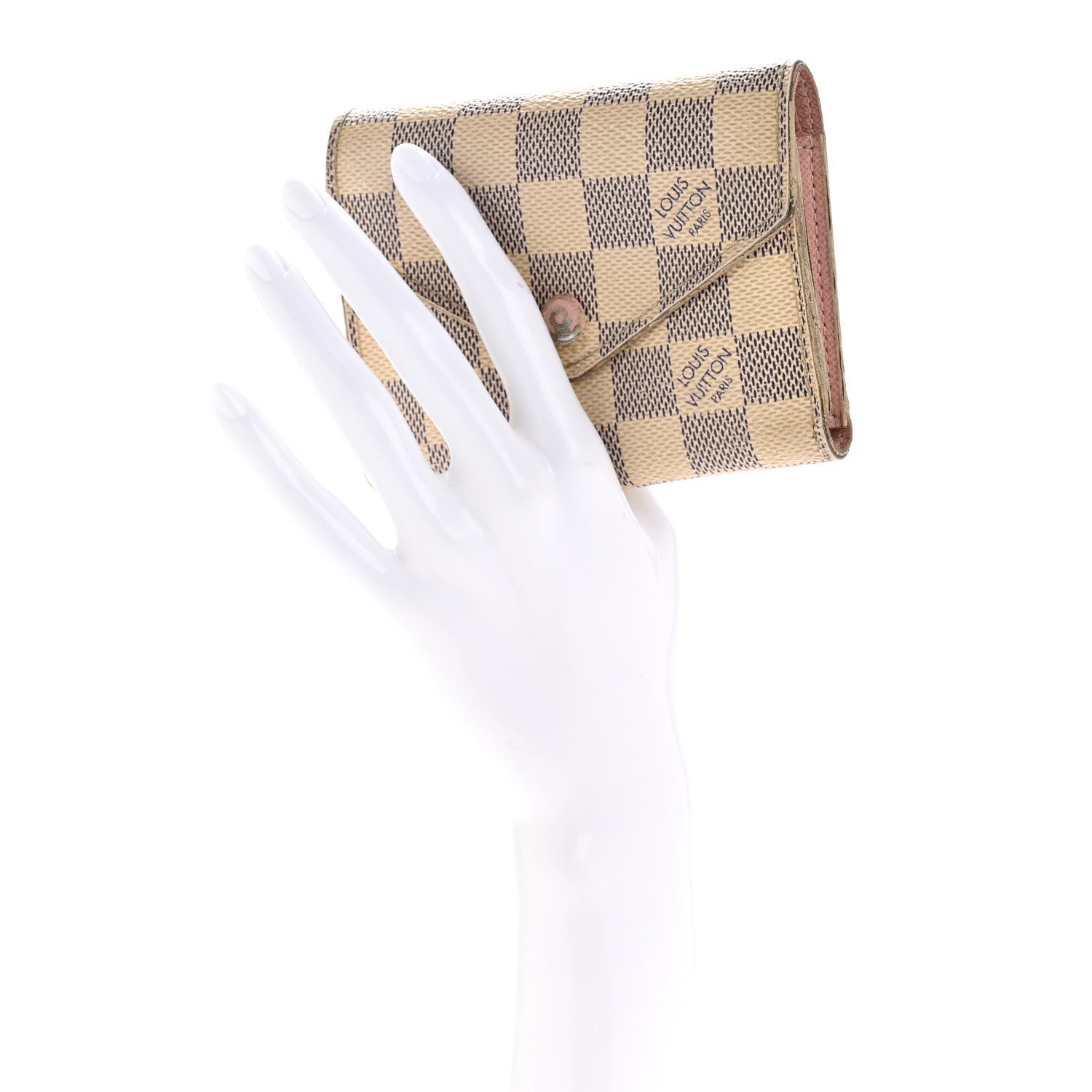 Damier Azur Victorine Wallet Rose Ballerine