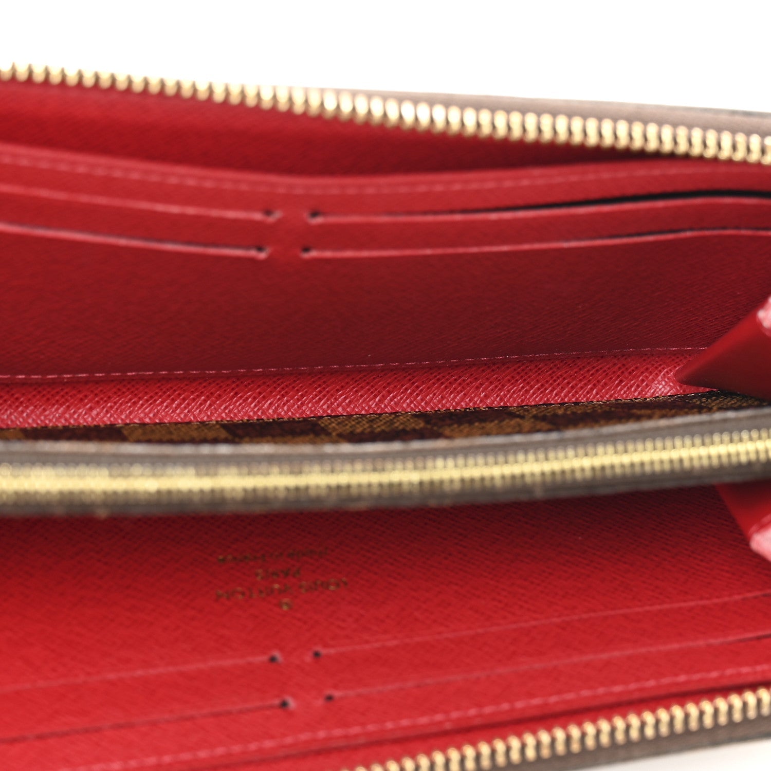 Damier Ebene Clemence Wallet Cherry