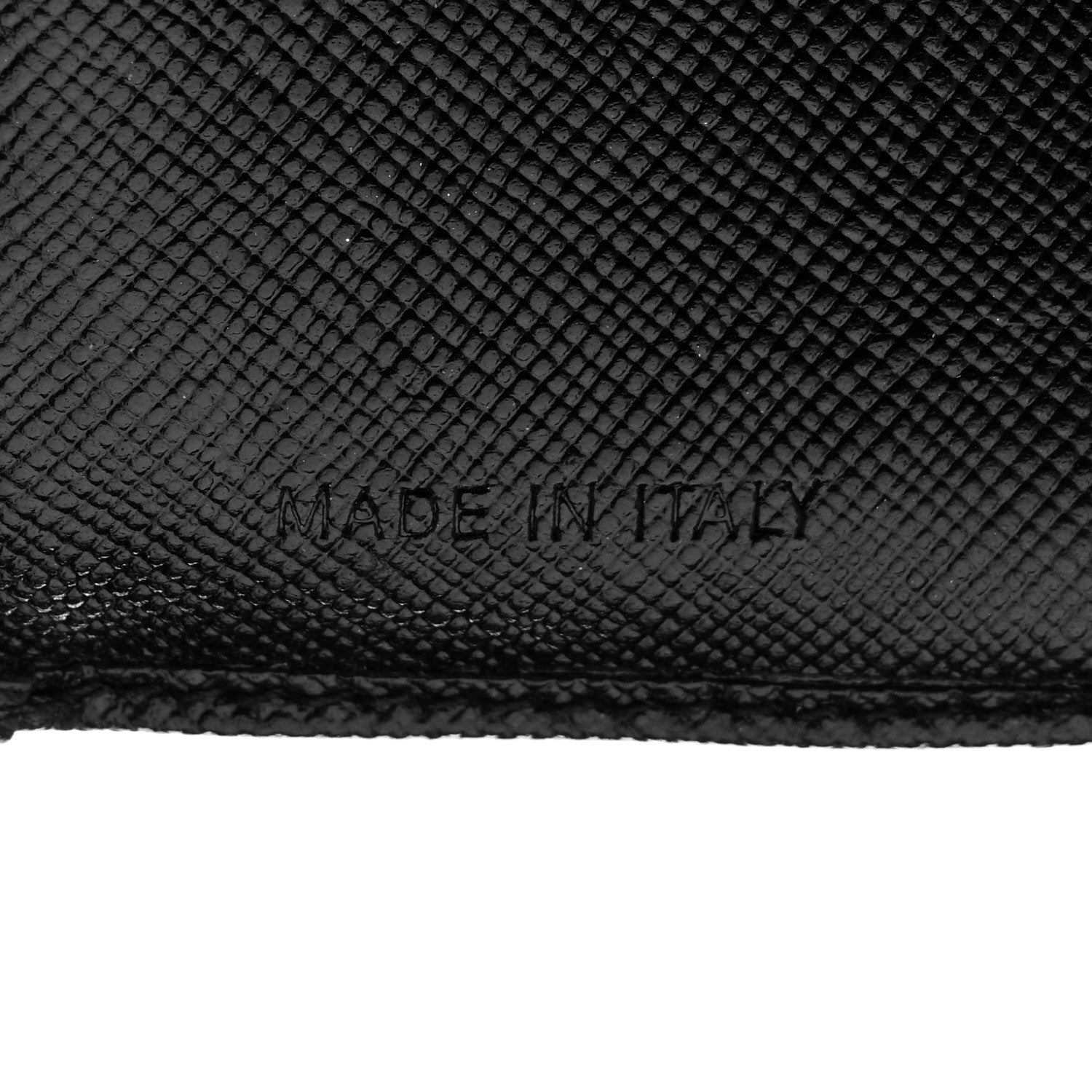 Saffiano Metal Tri-Fold Wallet Black