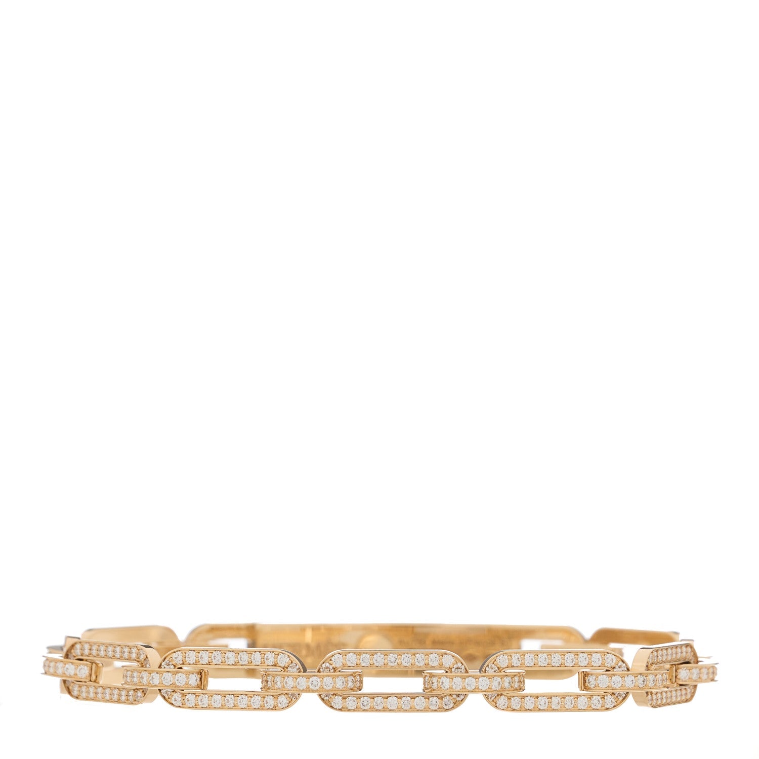 18K Rose Gold Diamond Full Pave PM Kelly Chaine Bracelet ST