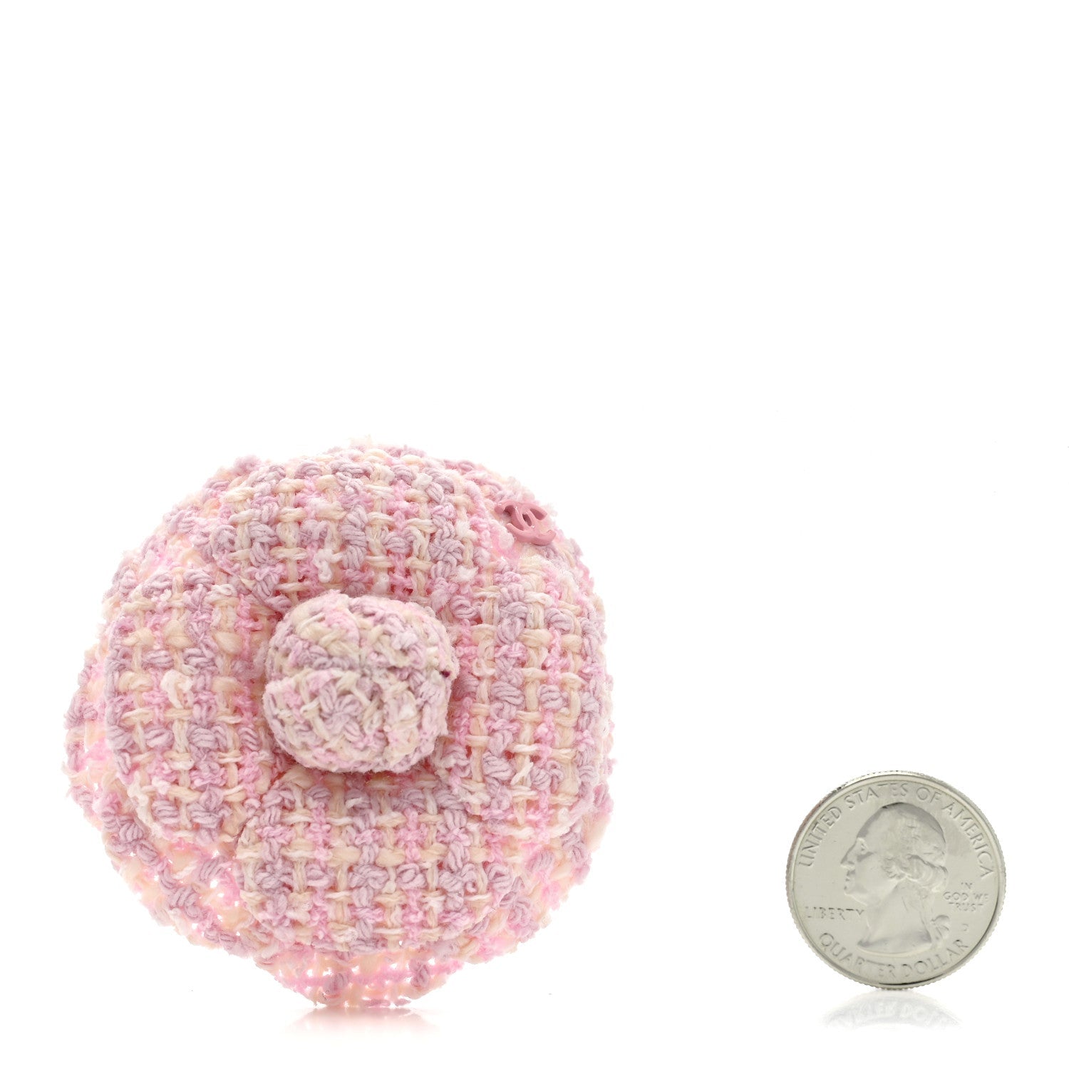 Tweed Camellia Brooch Pink White