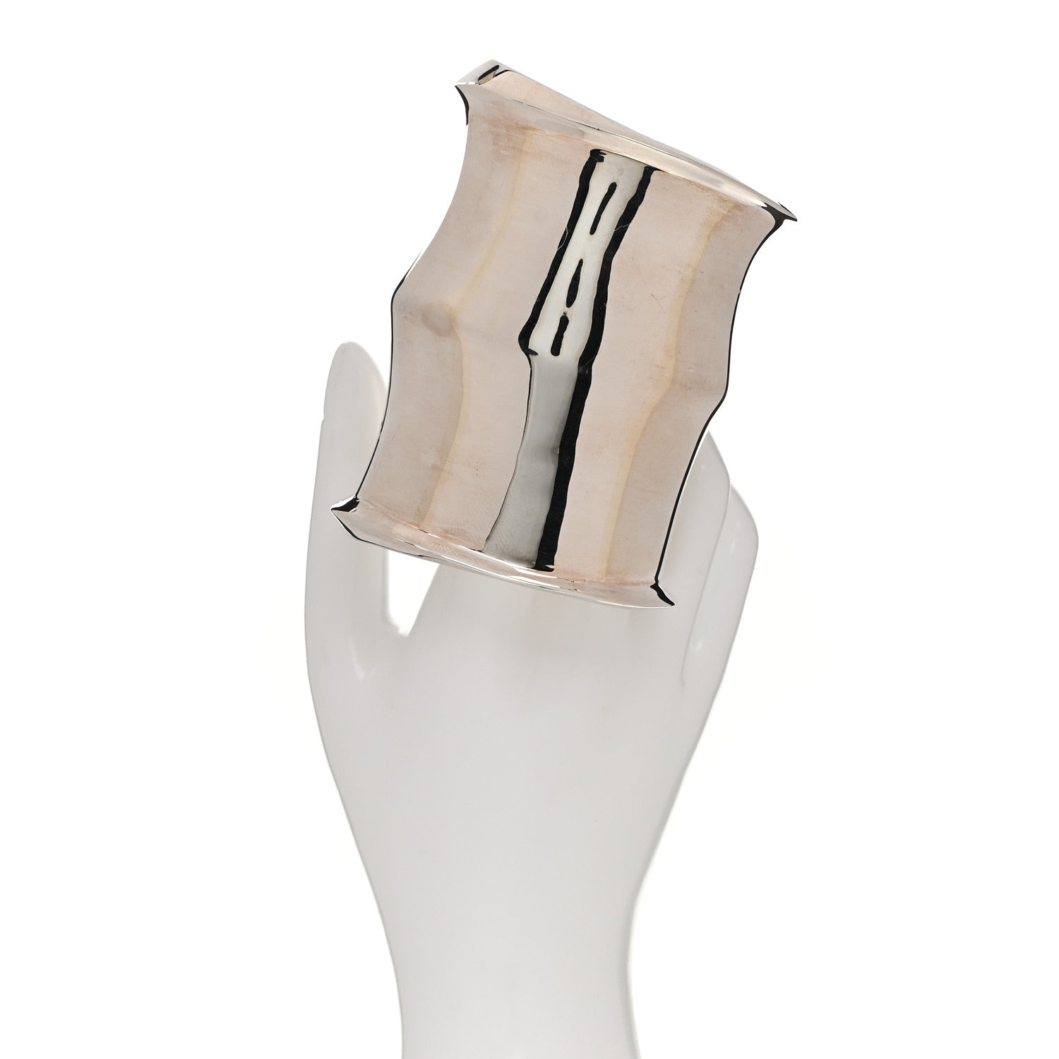 Brass Organic Oversized Cuff Bracelet  S Argent Brilliant
