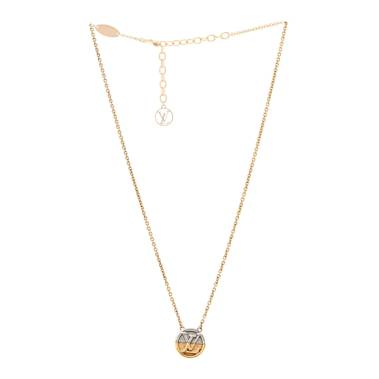 Metal L to V Necklace Gold Silver