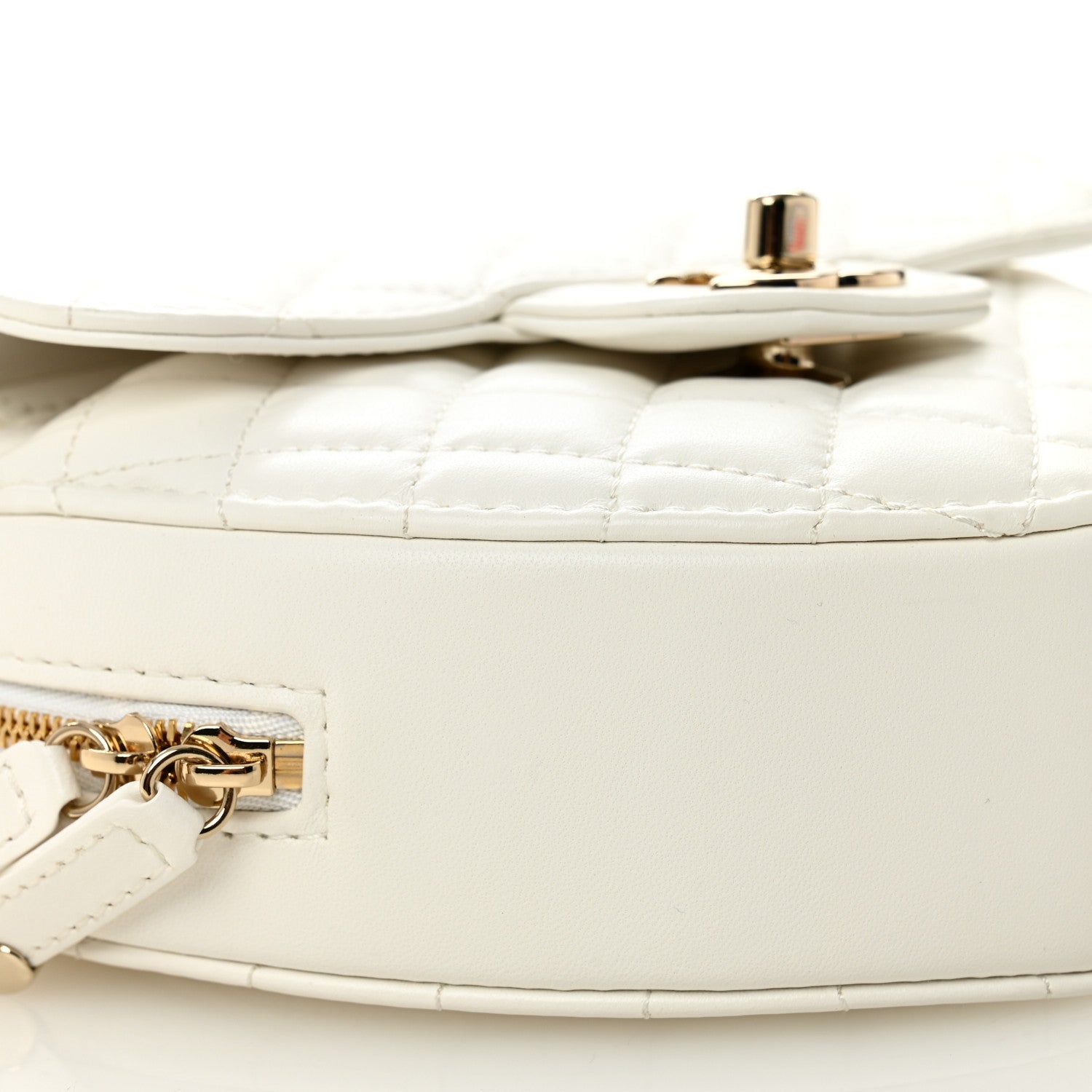 Lambskin Quilted CC In Love Heart Bag White