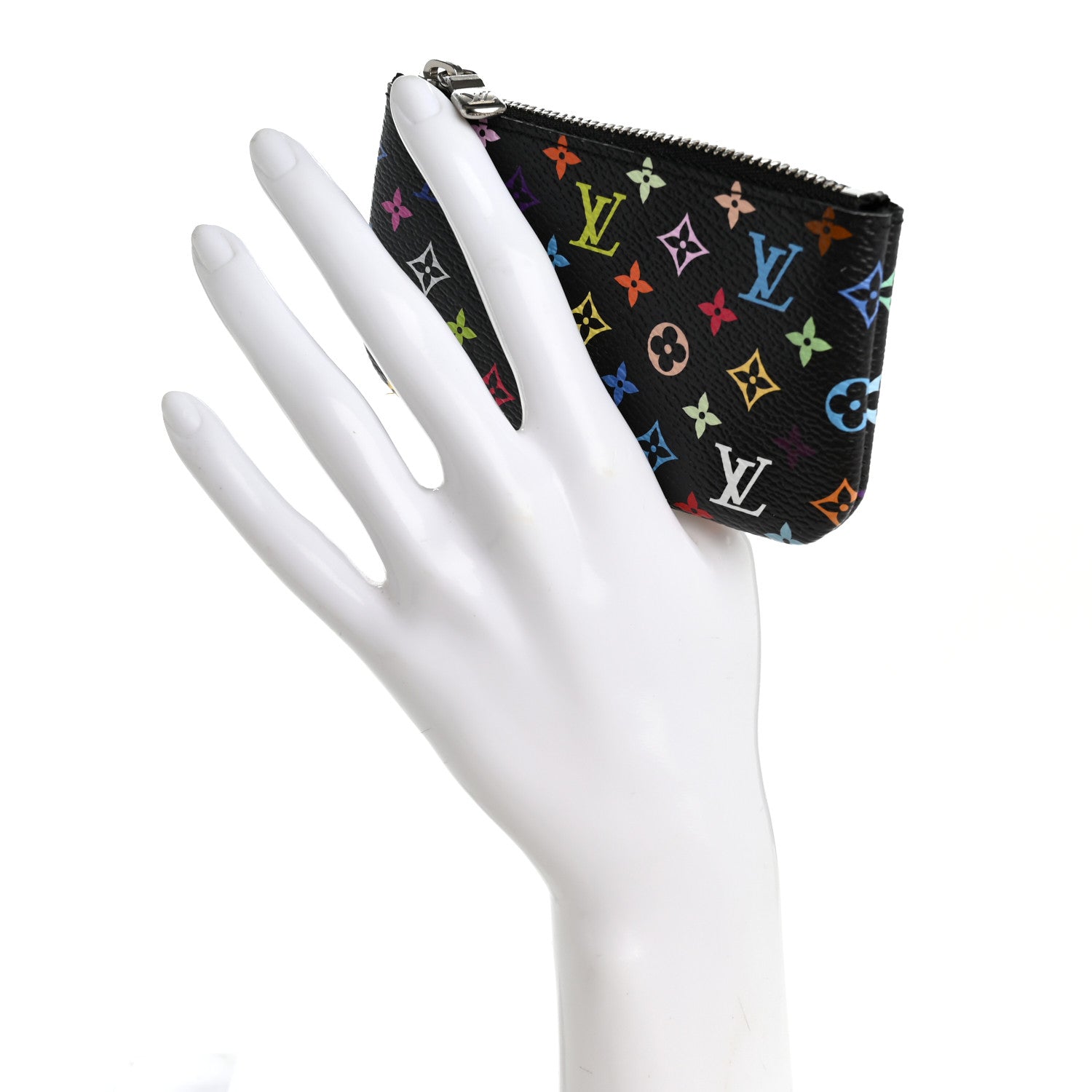 LV X TM Monogram Multicolor Key Pouch Black