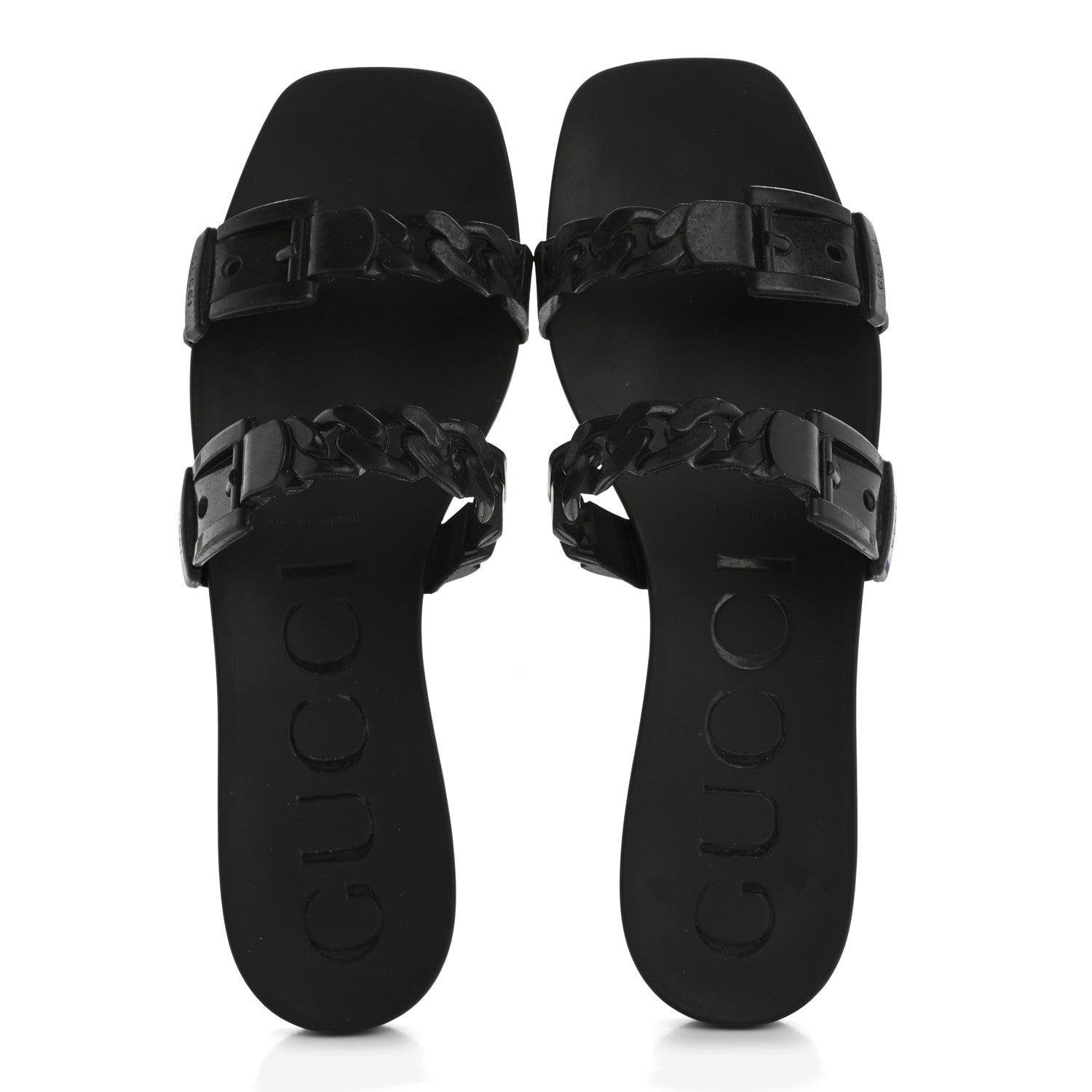 Rubber Womens Slide Sandals 38 Black