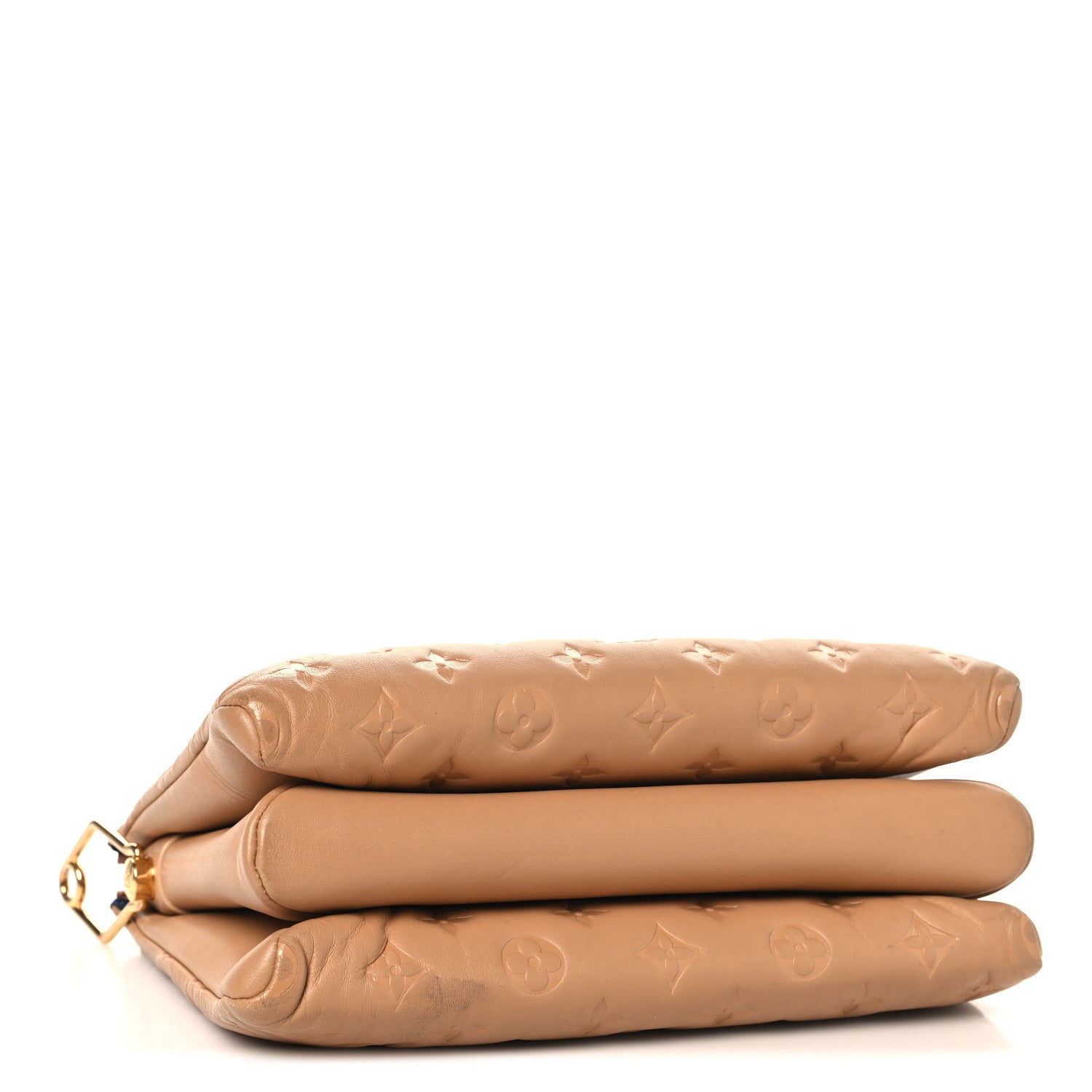 Lambskin Embossed Monogram Coussin PM Camel