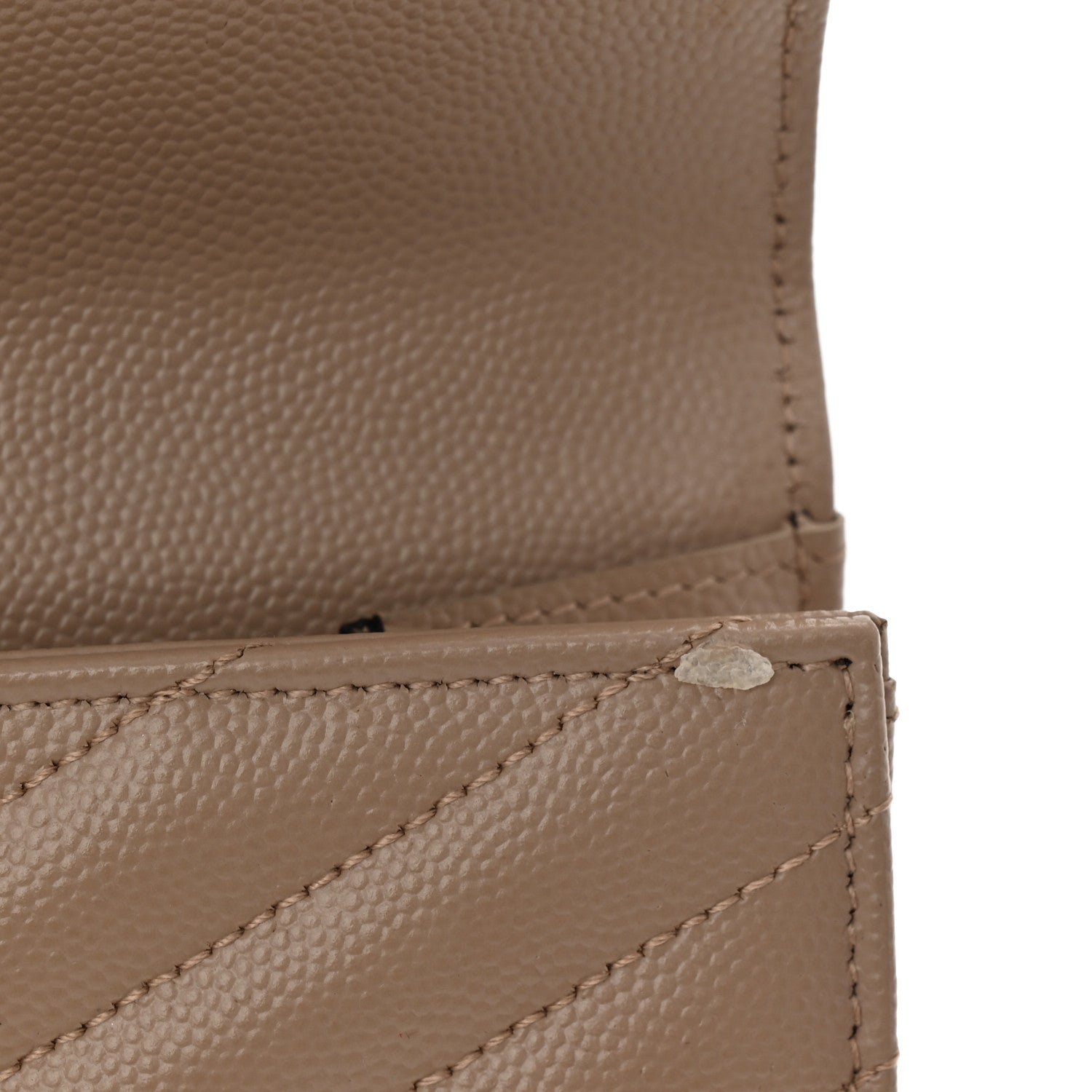 Grain De Poudre Matelasse Chevron Monogram Envelope Clutch Dark Beige