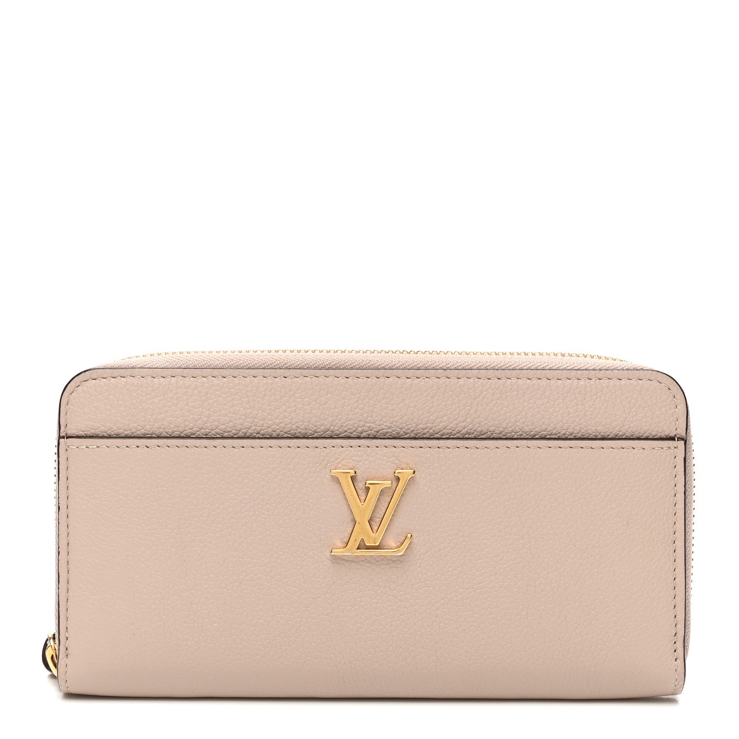 Calfskin Zippy Lockme Wallet Greige