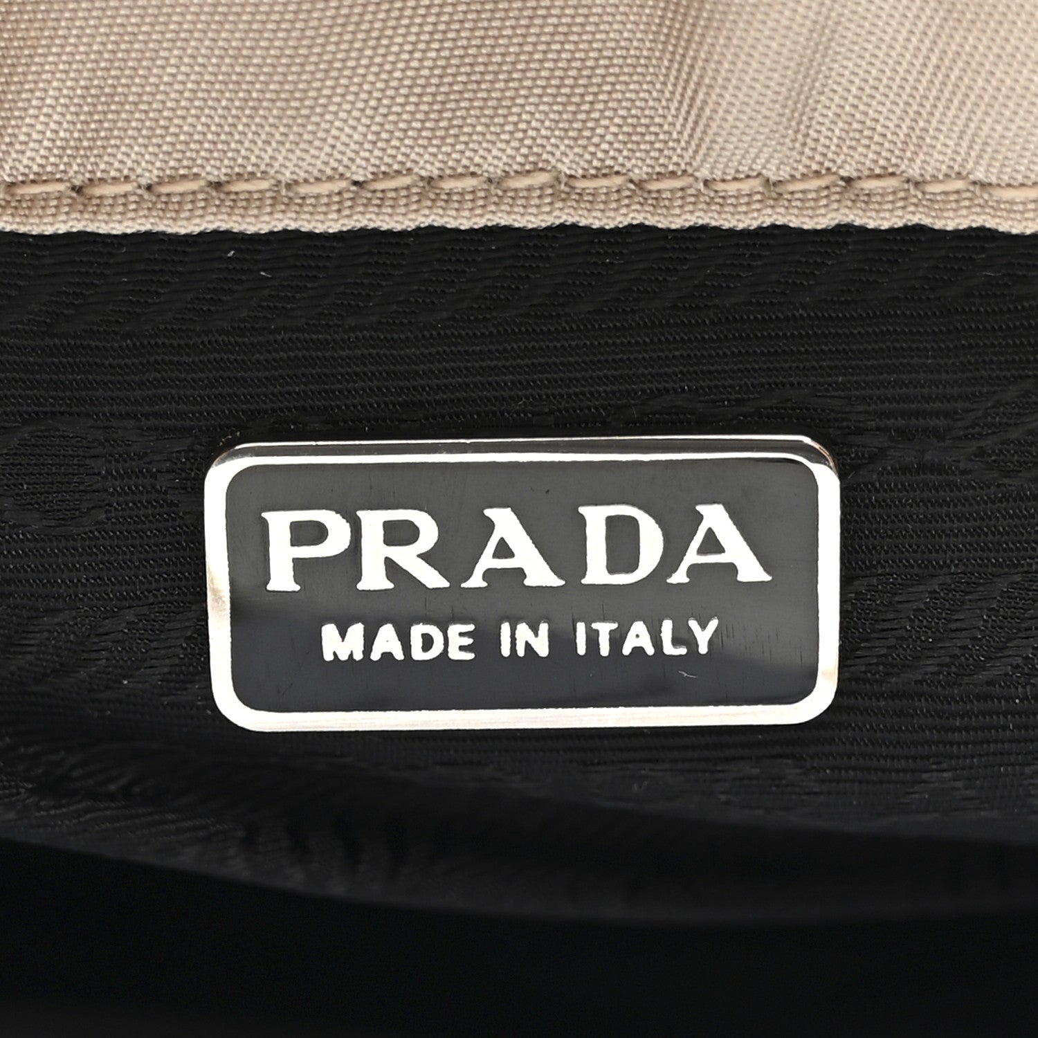 Satin Logo Clutch Sabbia