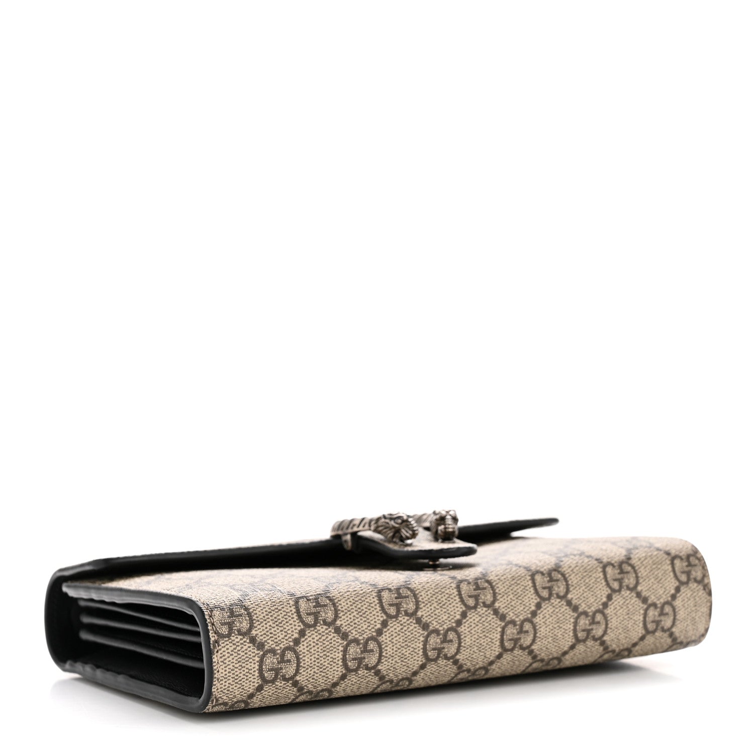 GG Supreme Monogram Mini Dionysus Chain Wallet Black