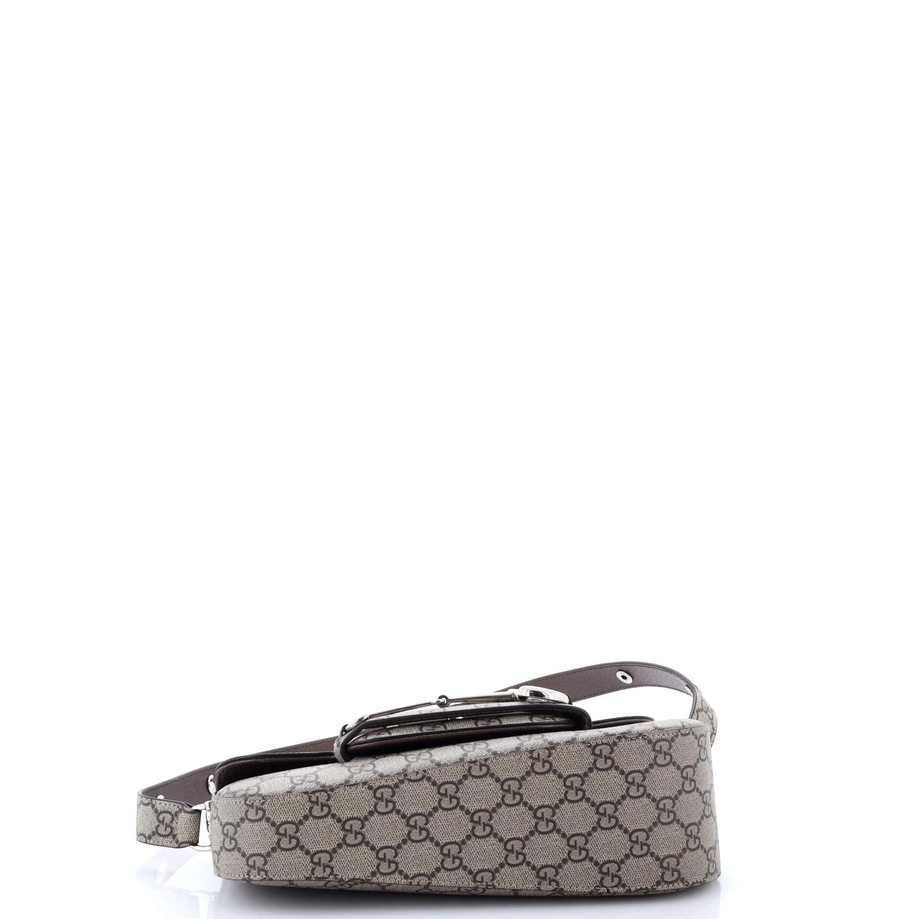 Horsebit 1955 Asymmetric Shoulder Bag GG Coated Canvas Small