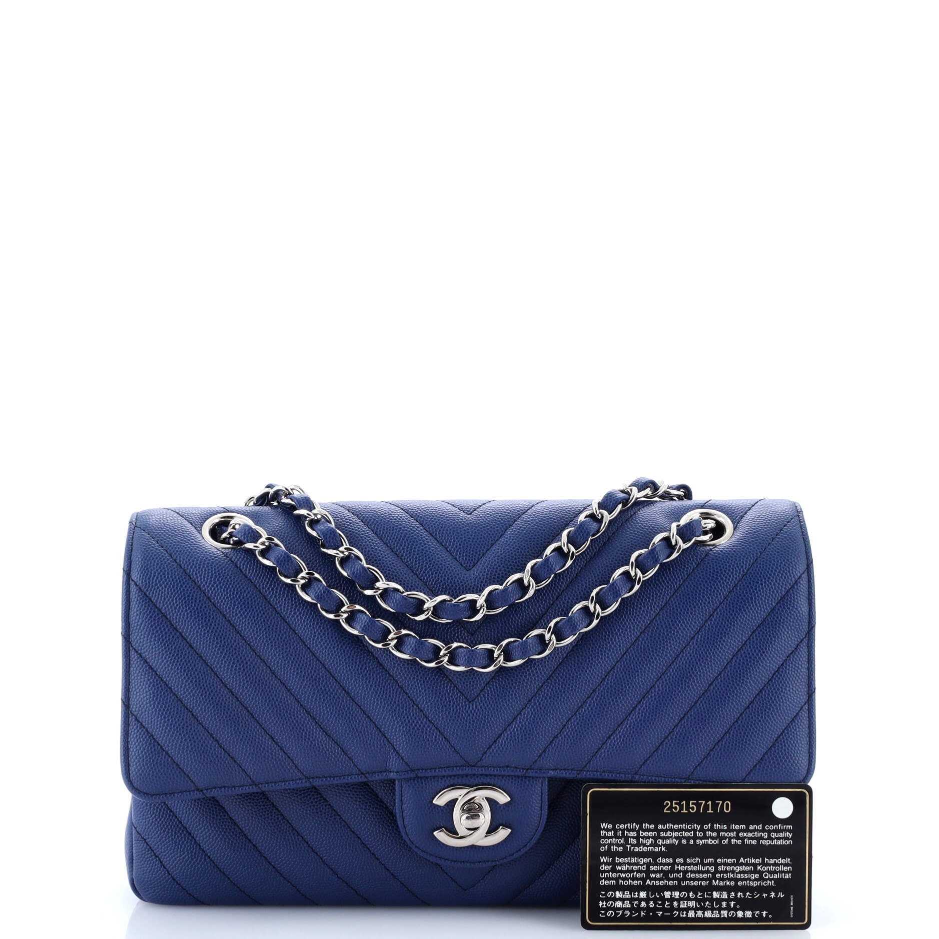 Classic Double Flap Bag Chevron Caviar Medium