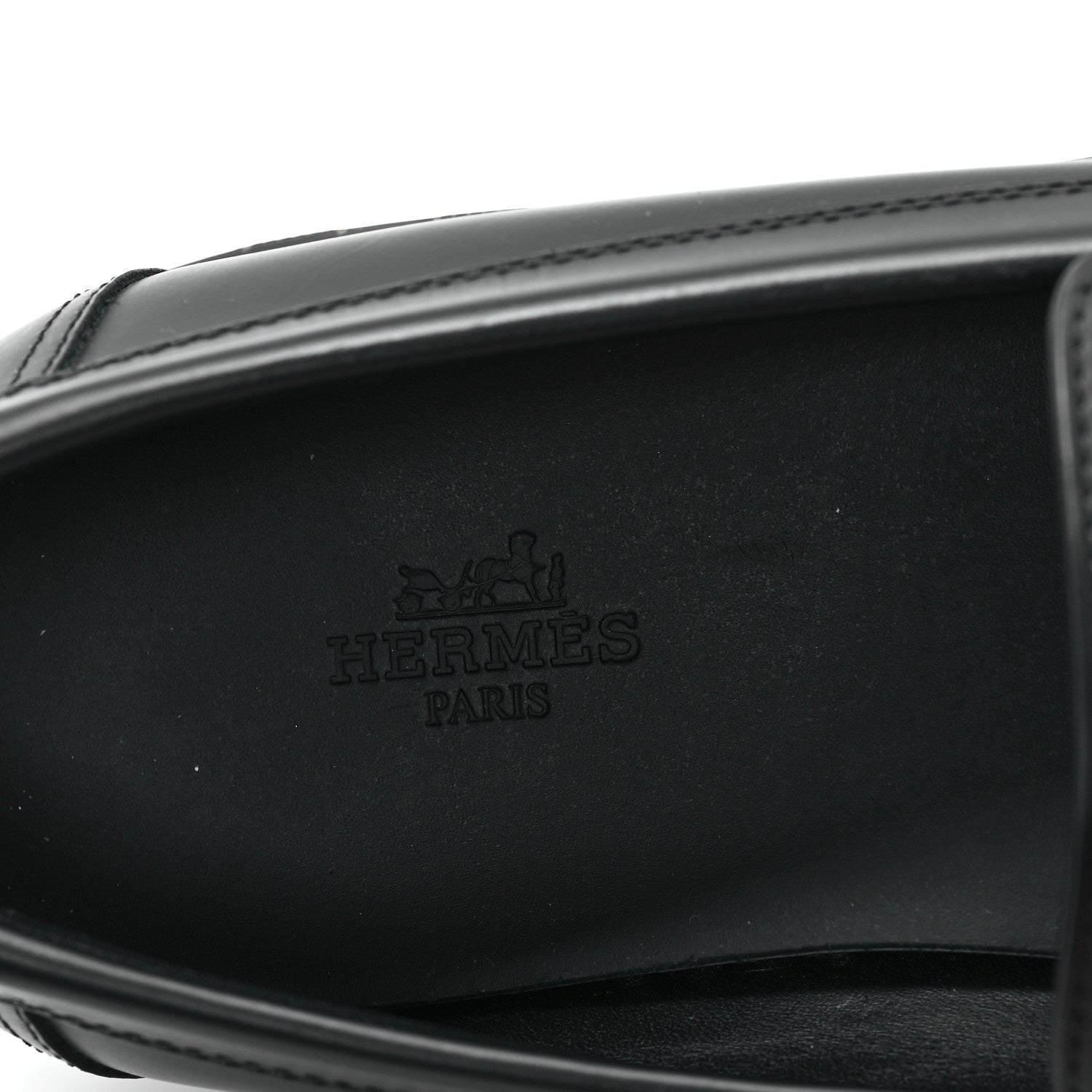 Glazed Calfskin Womens Hitch Loafers 38 Black