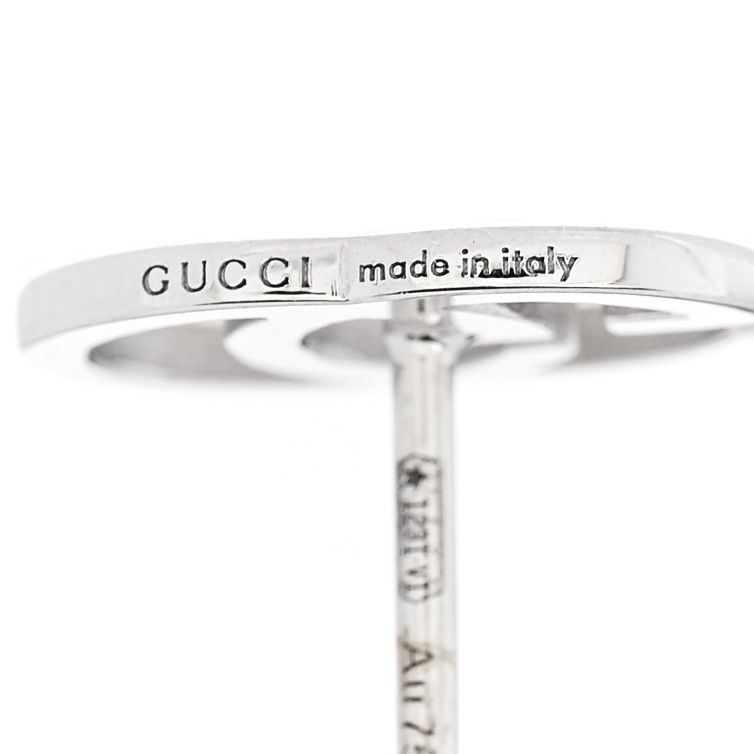 18K White Gold Running G Stud Earrings