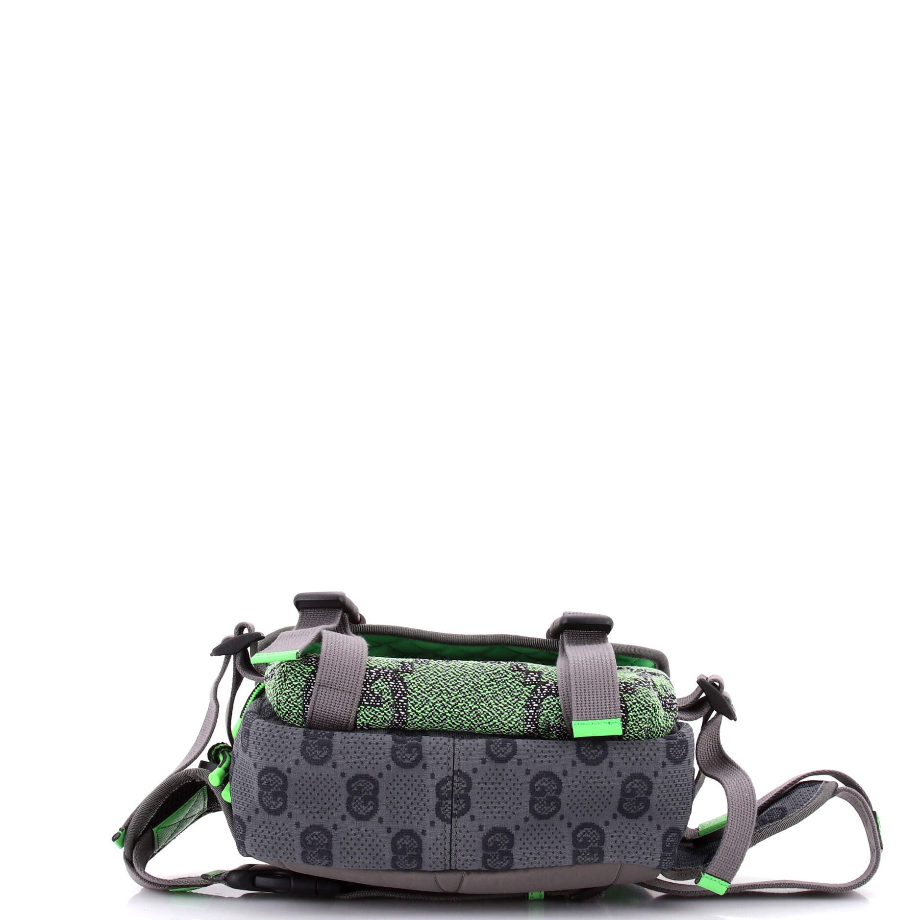 Buckle Flap Chest Strap Backpack GG Fabric with Rubber