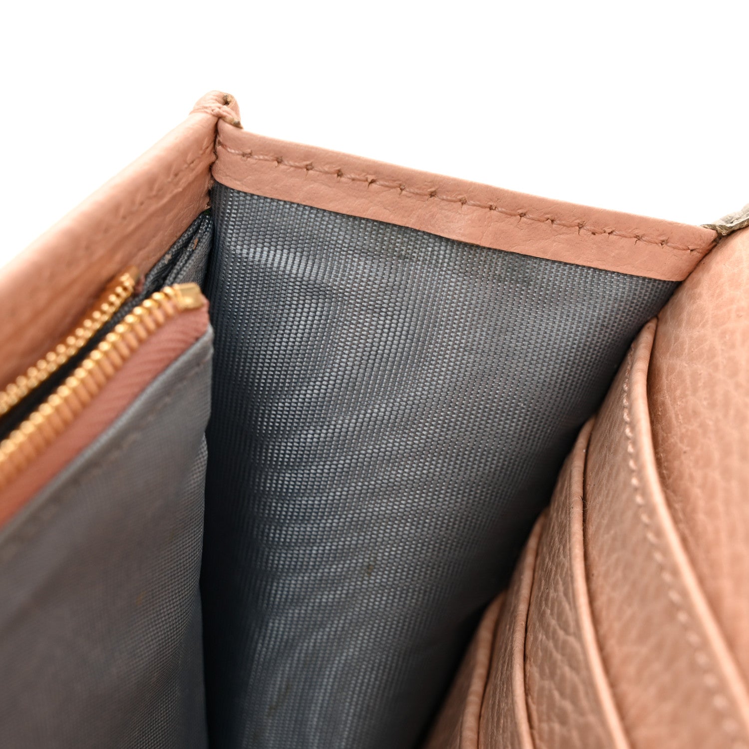 Dollar Calfskin Mini GG Marmont Chain Wallet Grey Light Pink