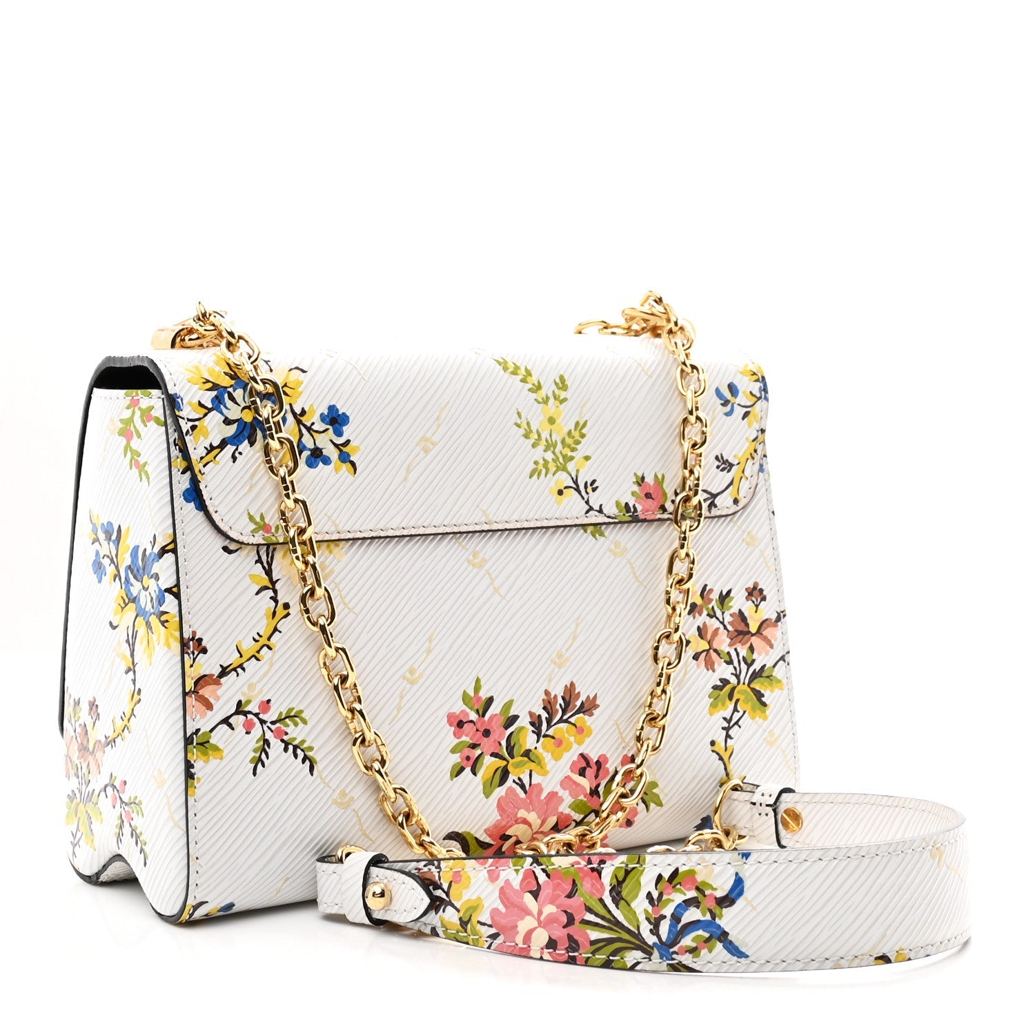 Epi Romantic Blossoms Twist Shoulder Bag MM White