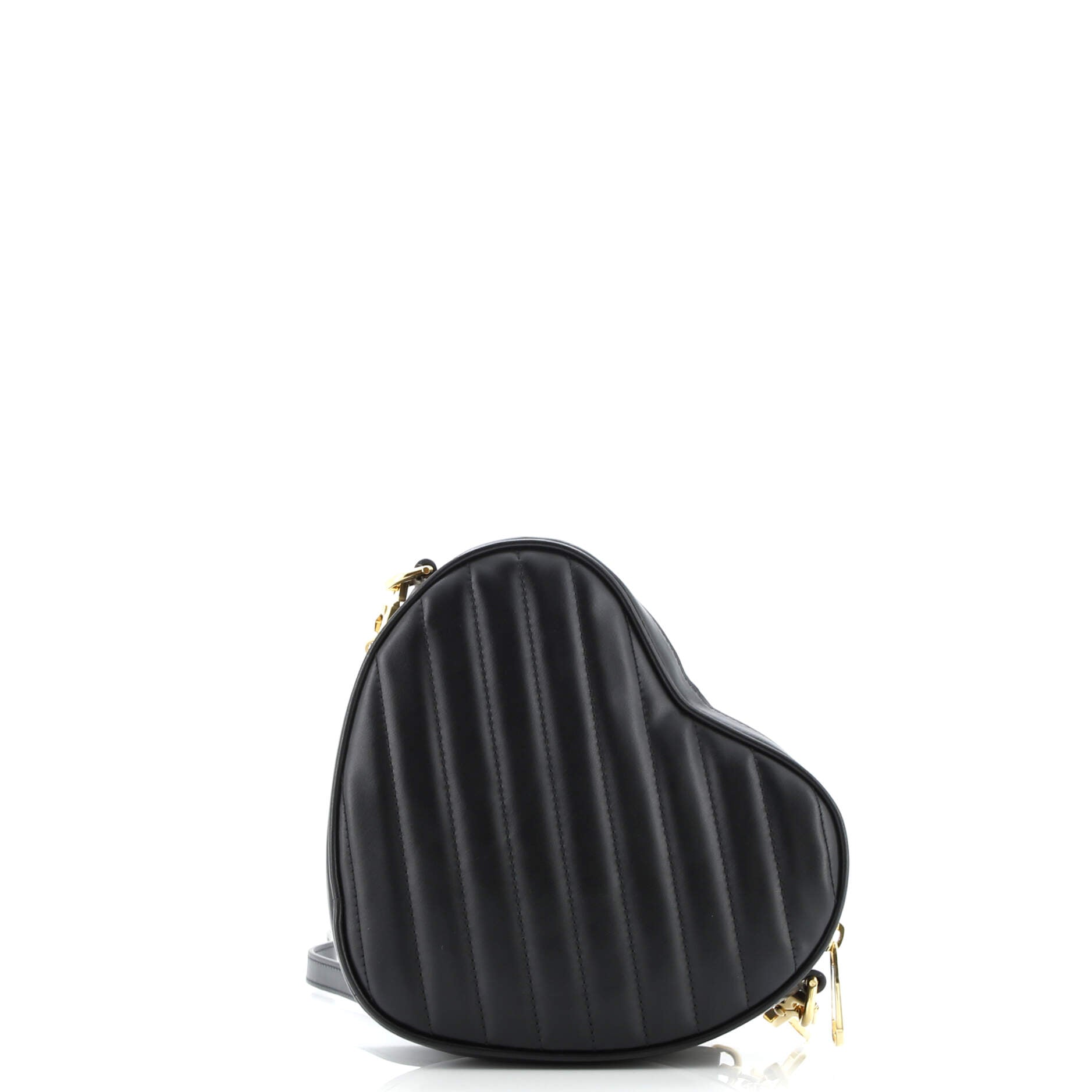 Interlocking G Heart Shoulder Bag Diagonal Quilted Leather Mini