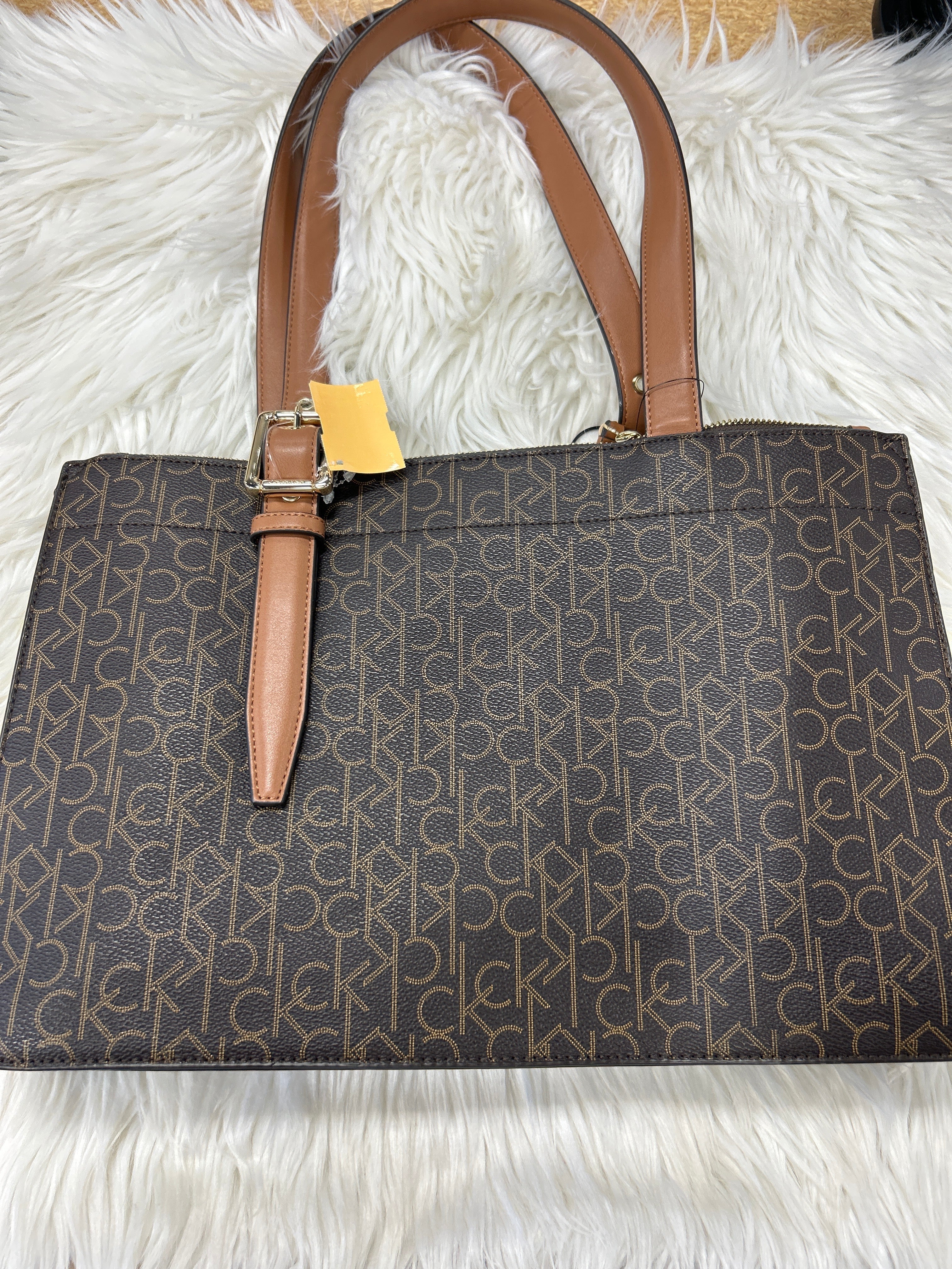 Handbag By Calvin Klein In Brown, Size:Large