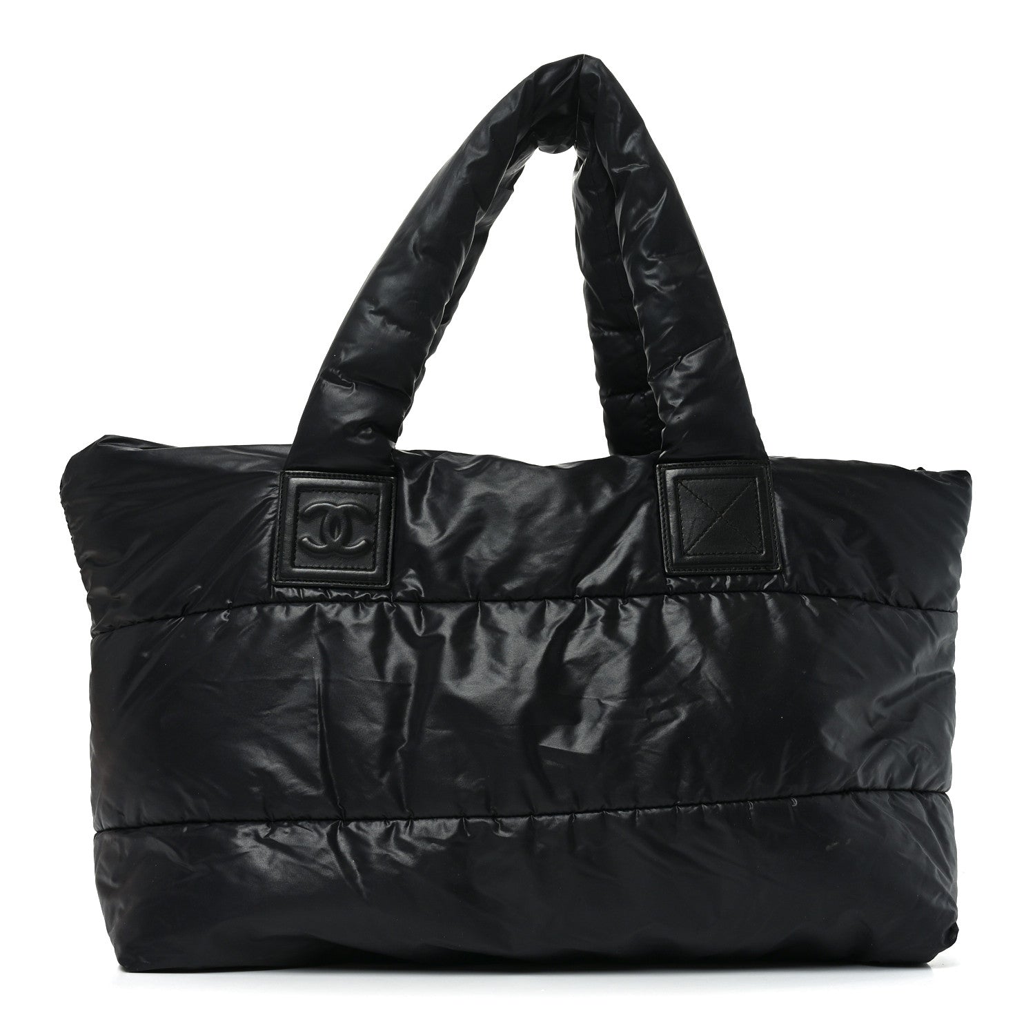 Lambskin Quilted Medium Coco Cocoon Reversible Tote Black