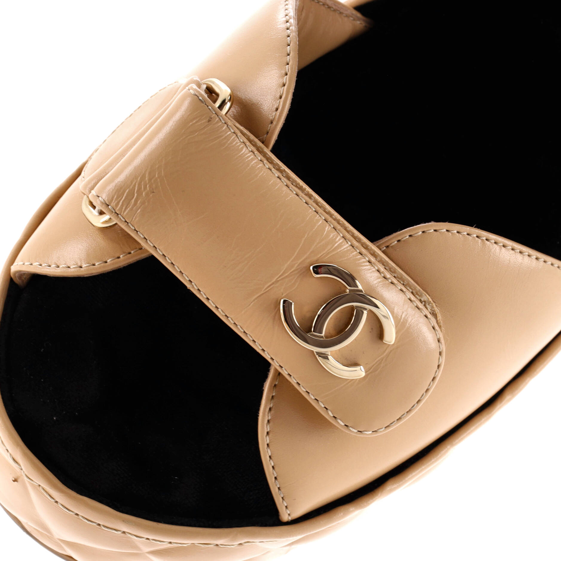 Women's Logo Velcro Strap Wedge Sandals Quilted Leather
