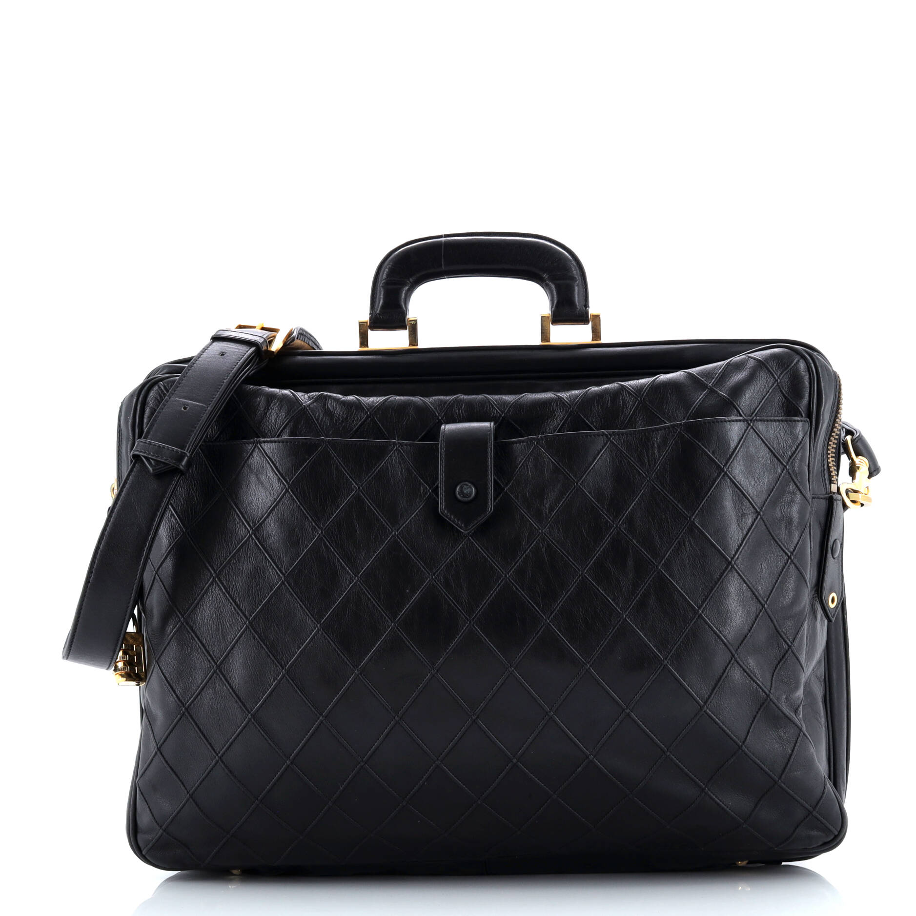 Vintage Diamond Stitch Weekender Quilted Leather Large
